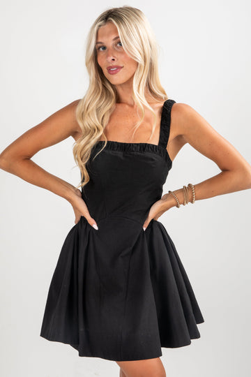 FINAL SALE - Say Less Black Mini Dress