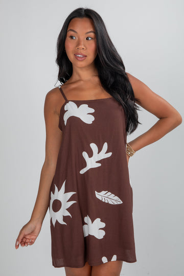 Big Plans Brown Mini Dress