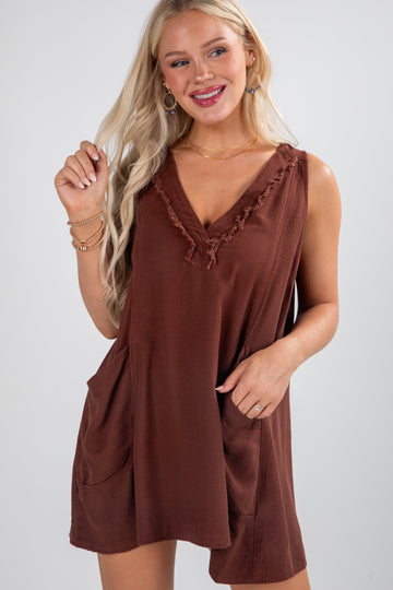 FINAL SALE - The Good In You Chocolate Brown Mini Dress