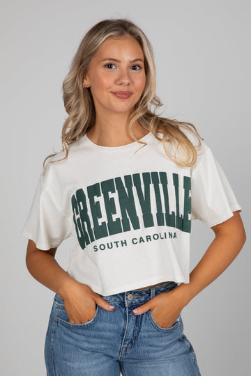 Off White Greenville South Carolina Cropped Tee
