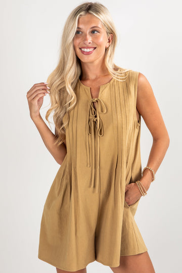 FINAL SALE - Precious Look Khaki Romper