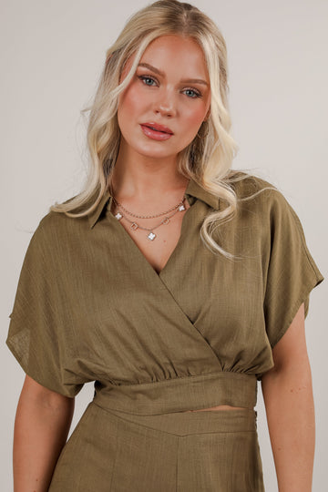 FINAL SALE - Take A Look Around Surplice Blouse - DU DEAL