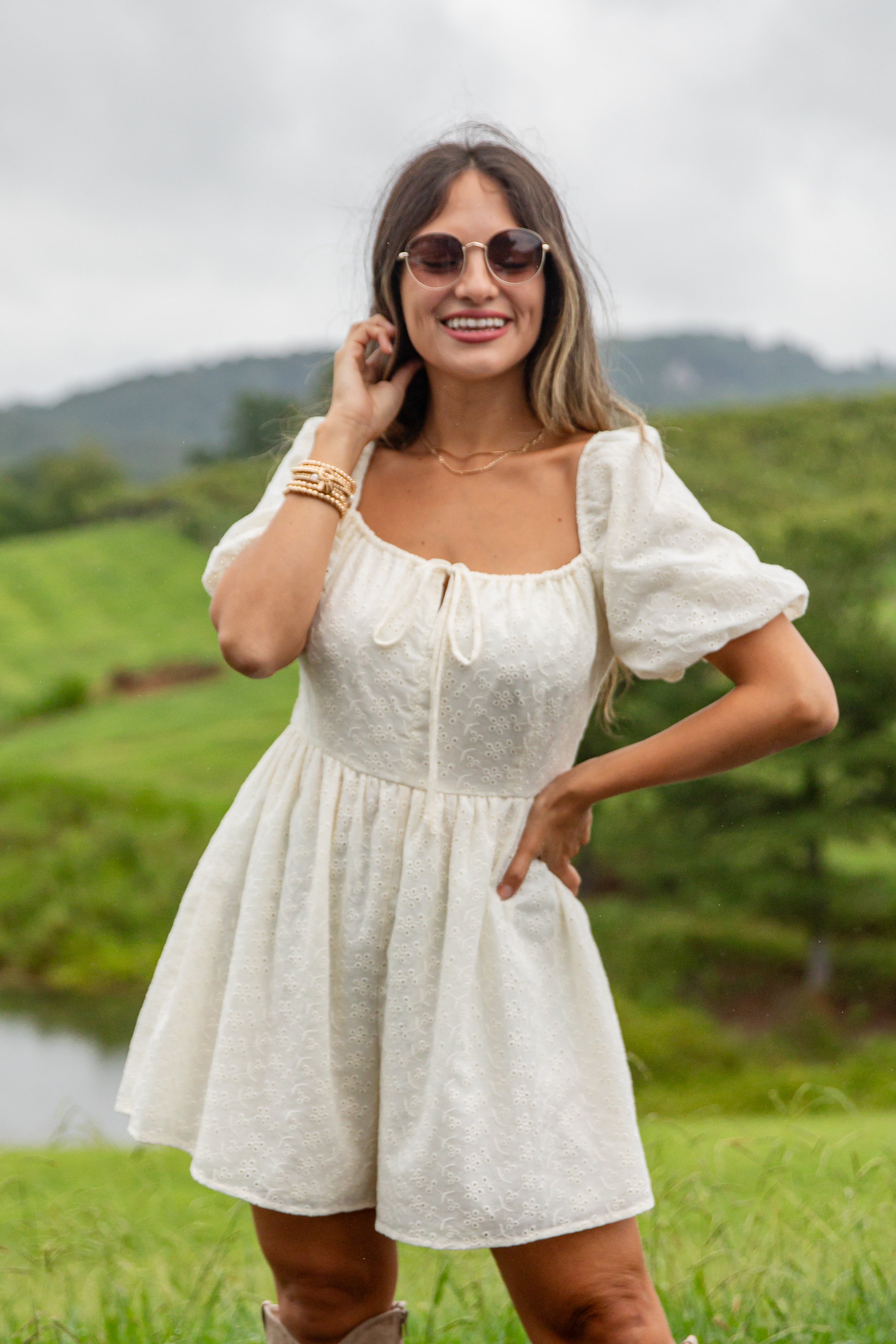 FINAL SALE - Make Yourself Known Eyelet Romper