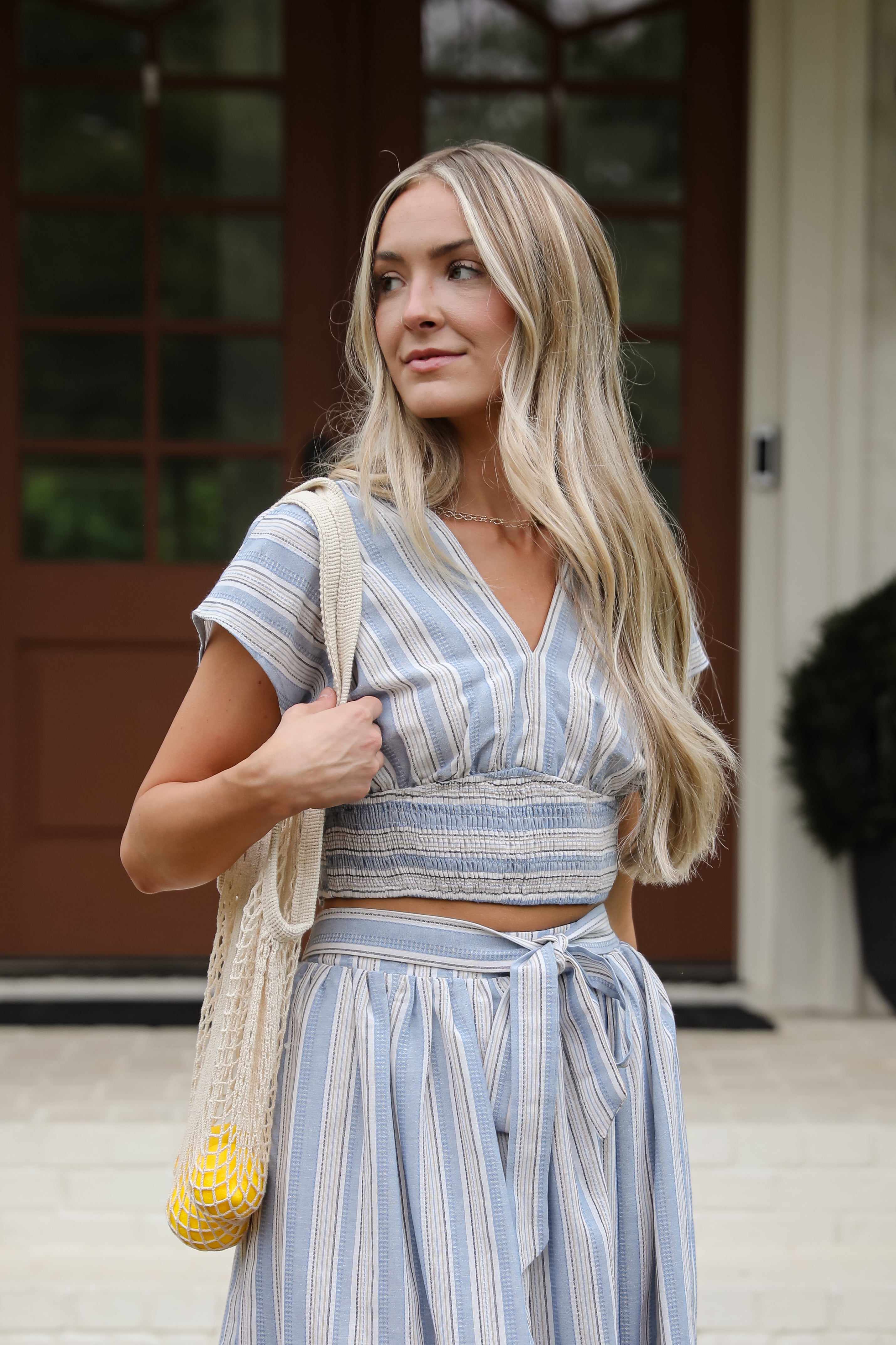 FINAL SALE - Feels Like Love Blue Striped Blouse