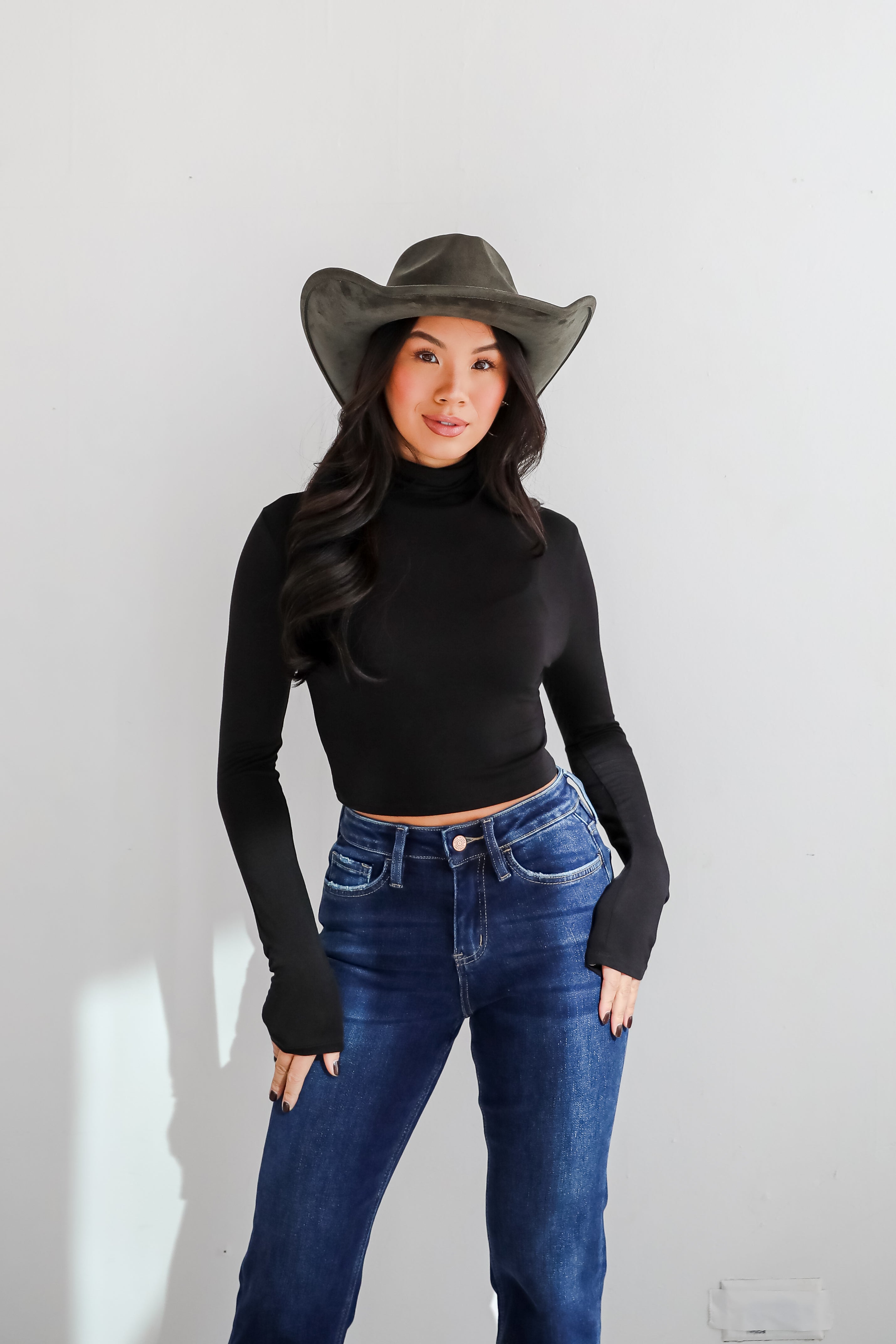 FINAL SALE - Aurora Mock Neck Crop Top - DU DEAL