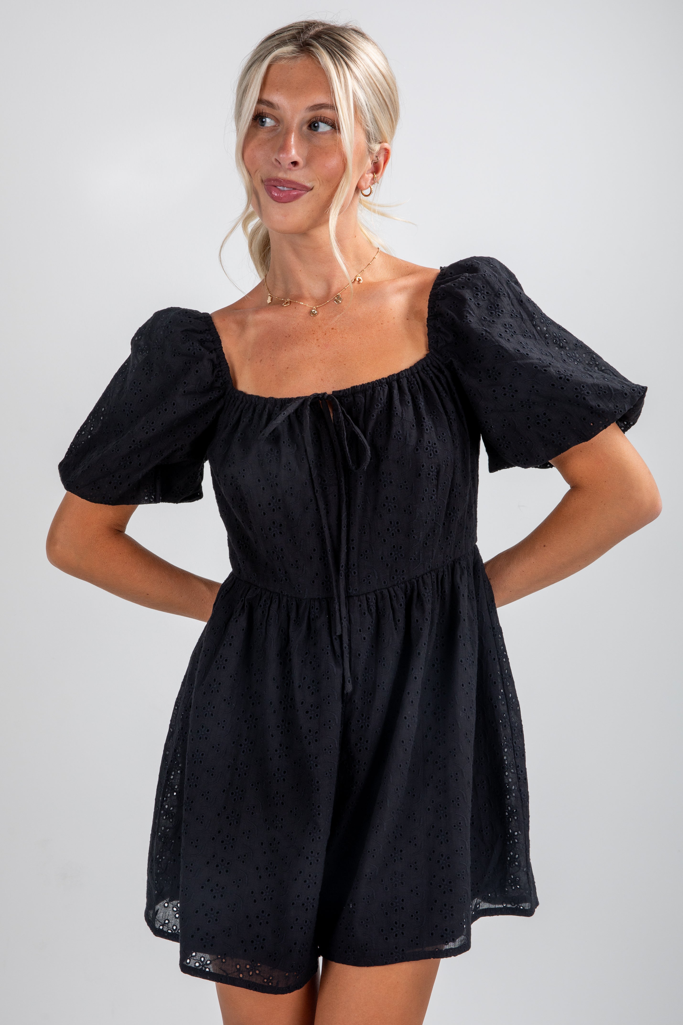 FINAL SALE - Make Yourself Known Eyelet Romper