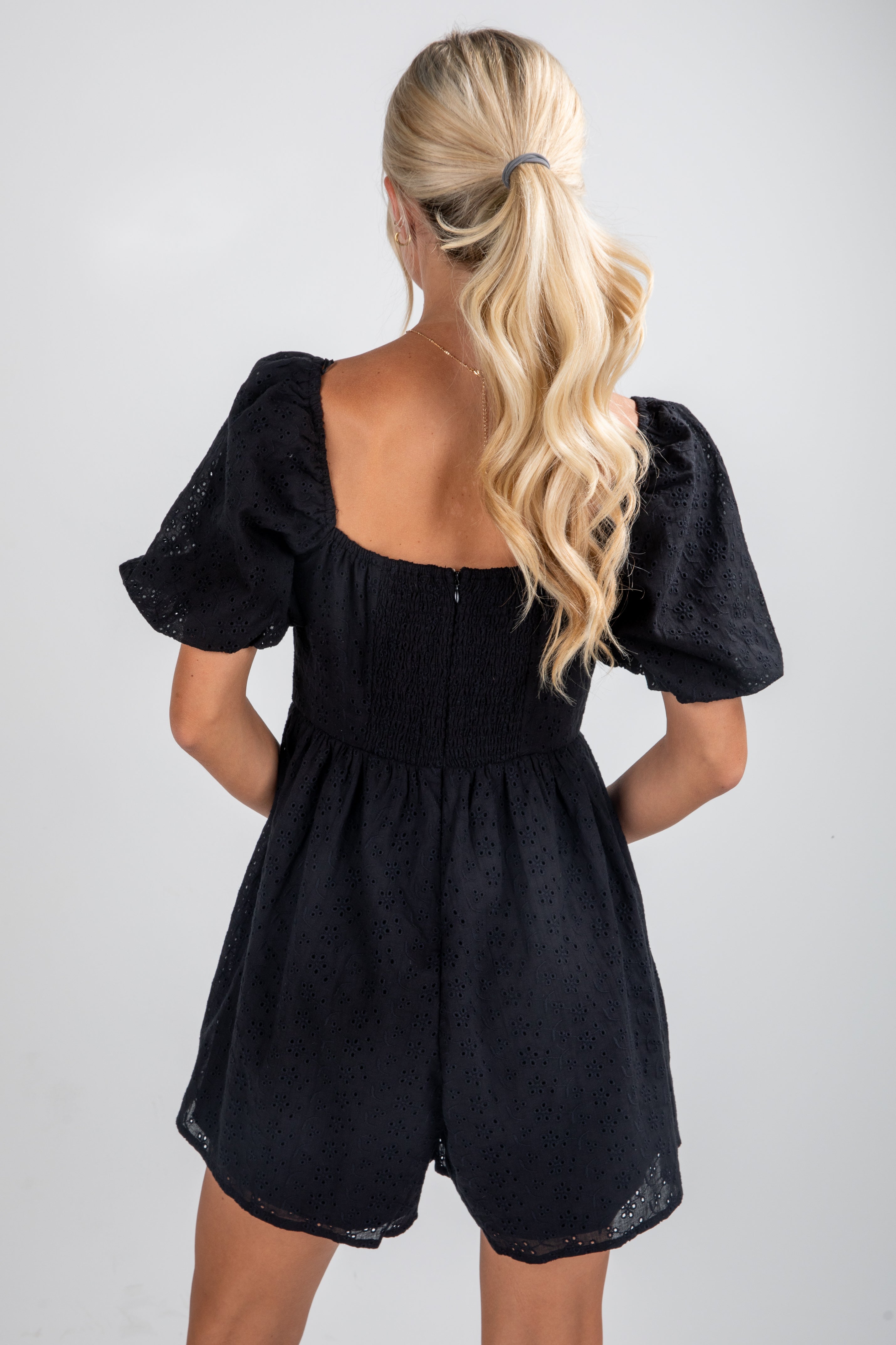 FINAL SALE - Make Yourself Known Eyelet Romper