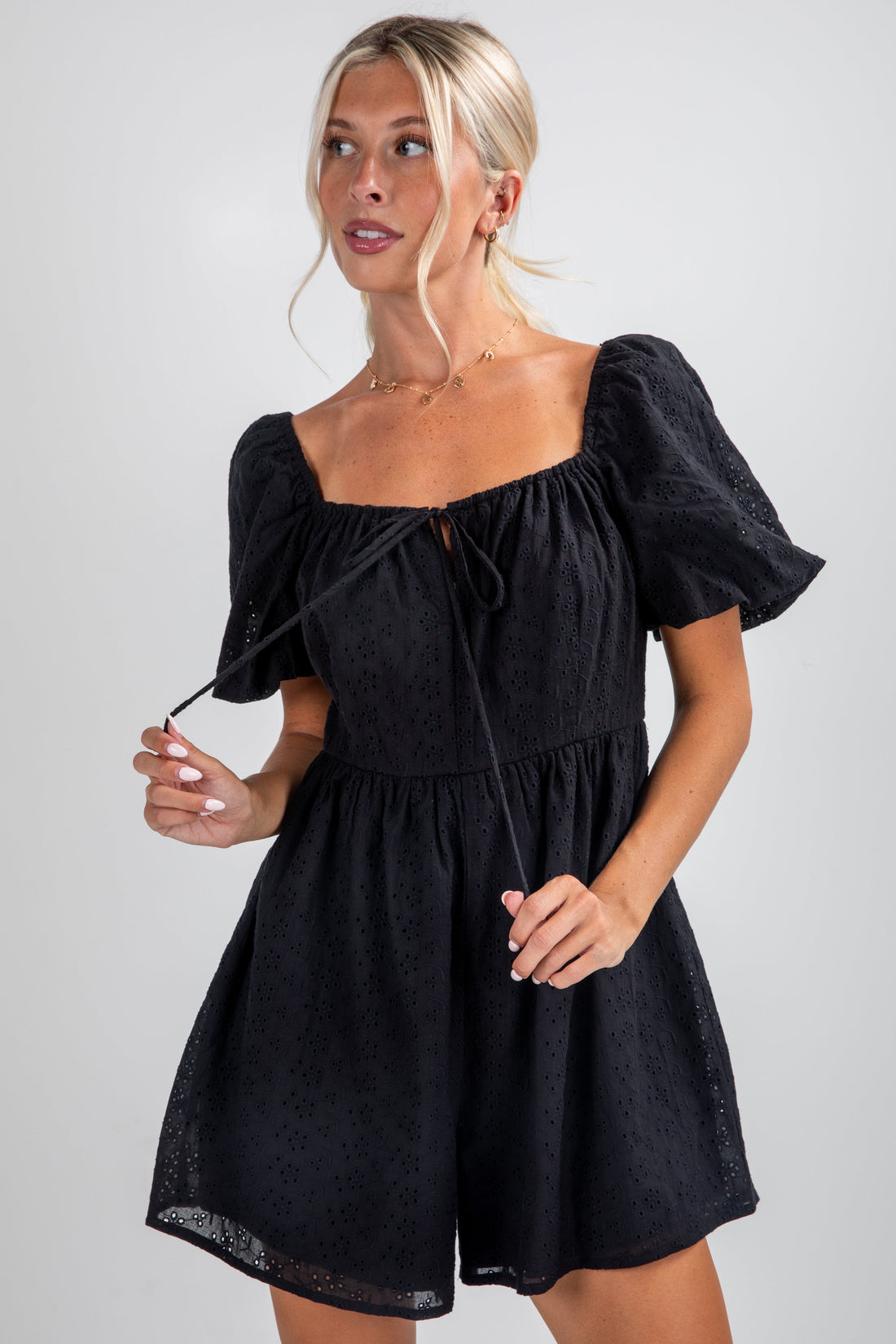 FINAL SALE - Make Yourself Known Eyelet Romper