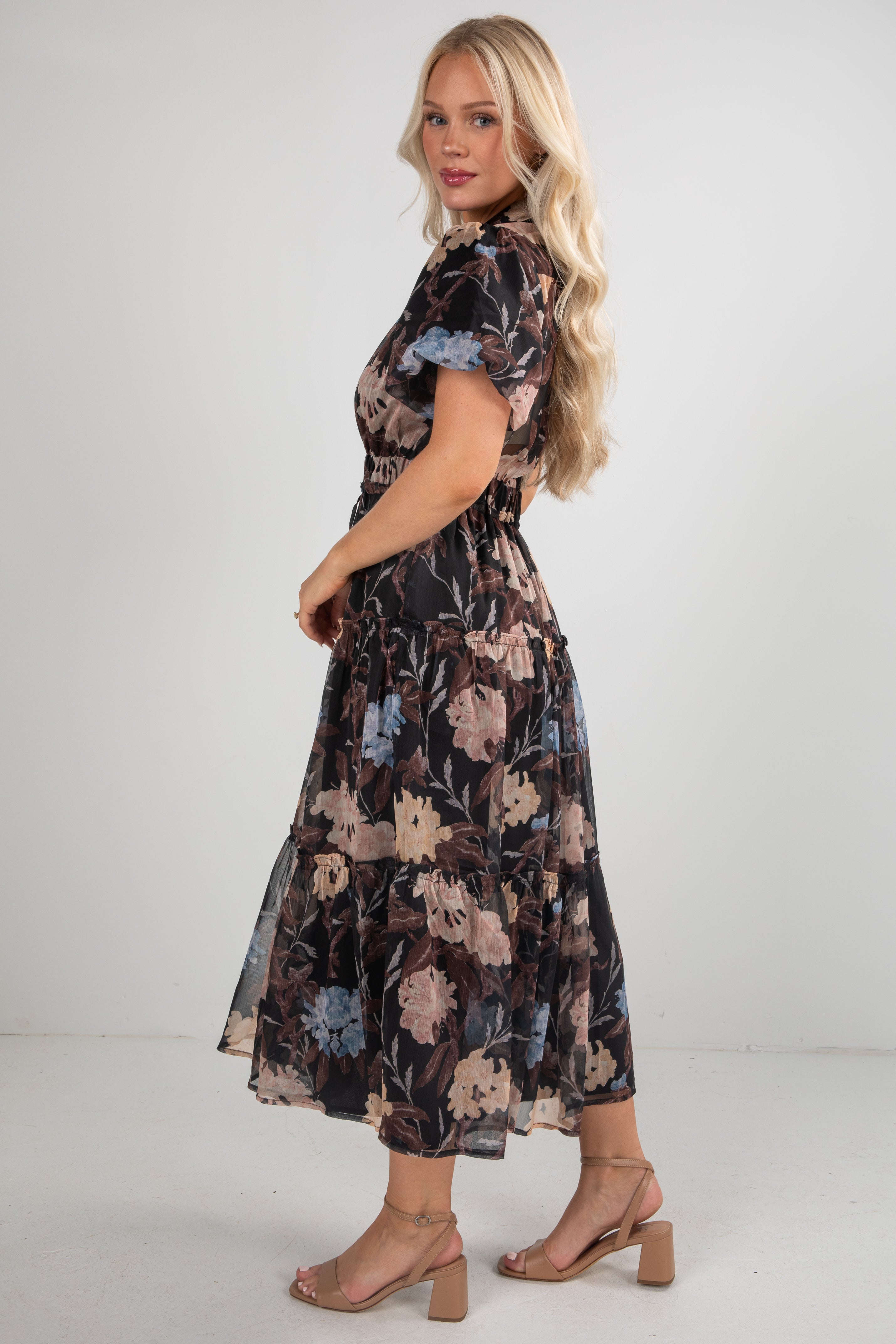 FINAL SALE - Hear Your Call Black Floral Maxi Dress