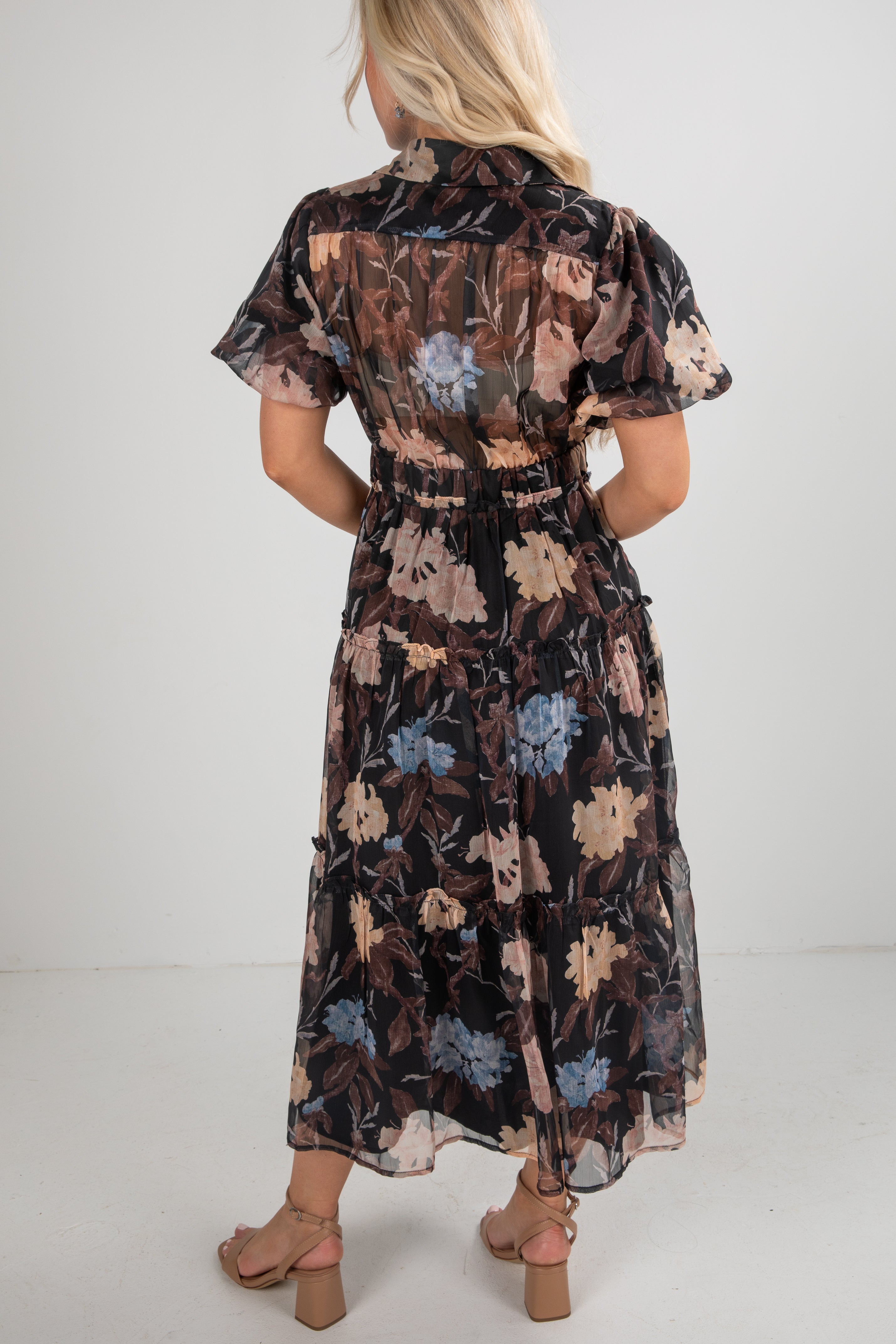 FINAL SALE - Hear Your Call Black Floral Maxi Dress