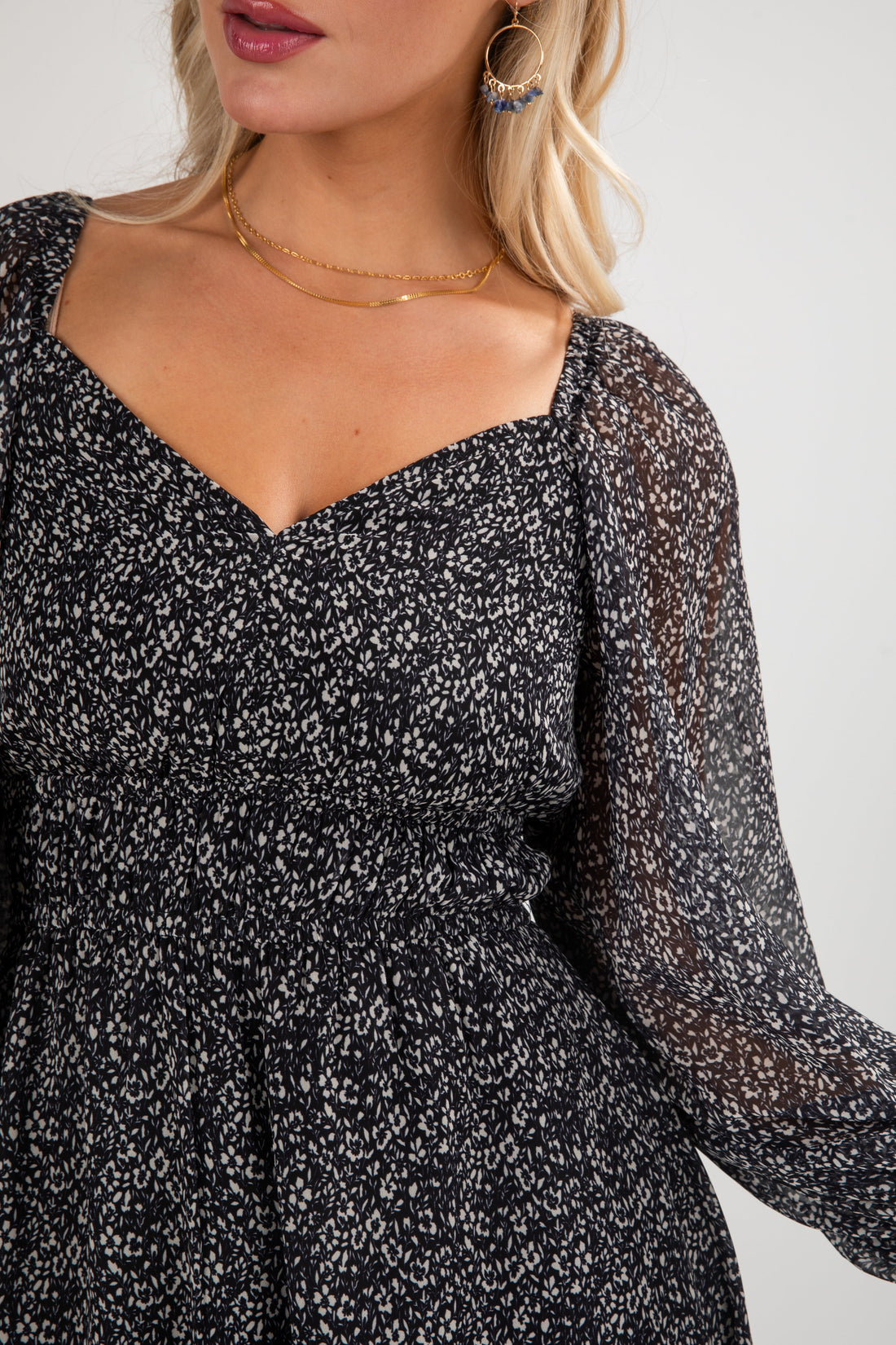 FINAL SALE - Take Your Turn Black Floral Mini Dress