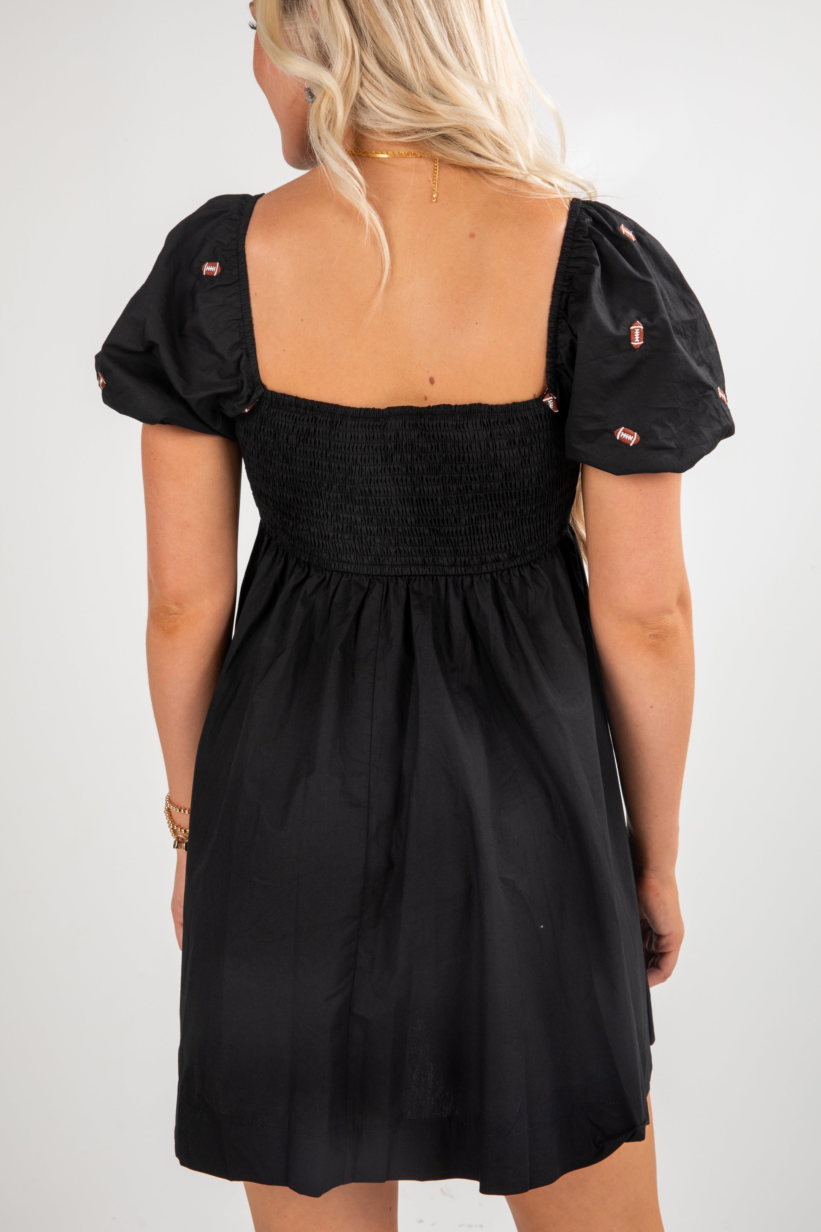 Fourth Quarter Football Babydoll Mini Dress