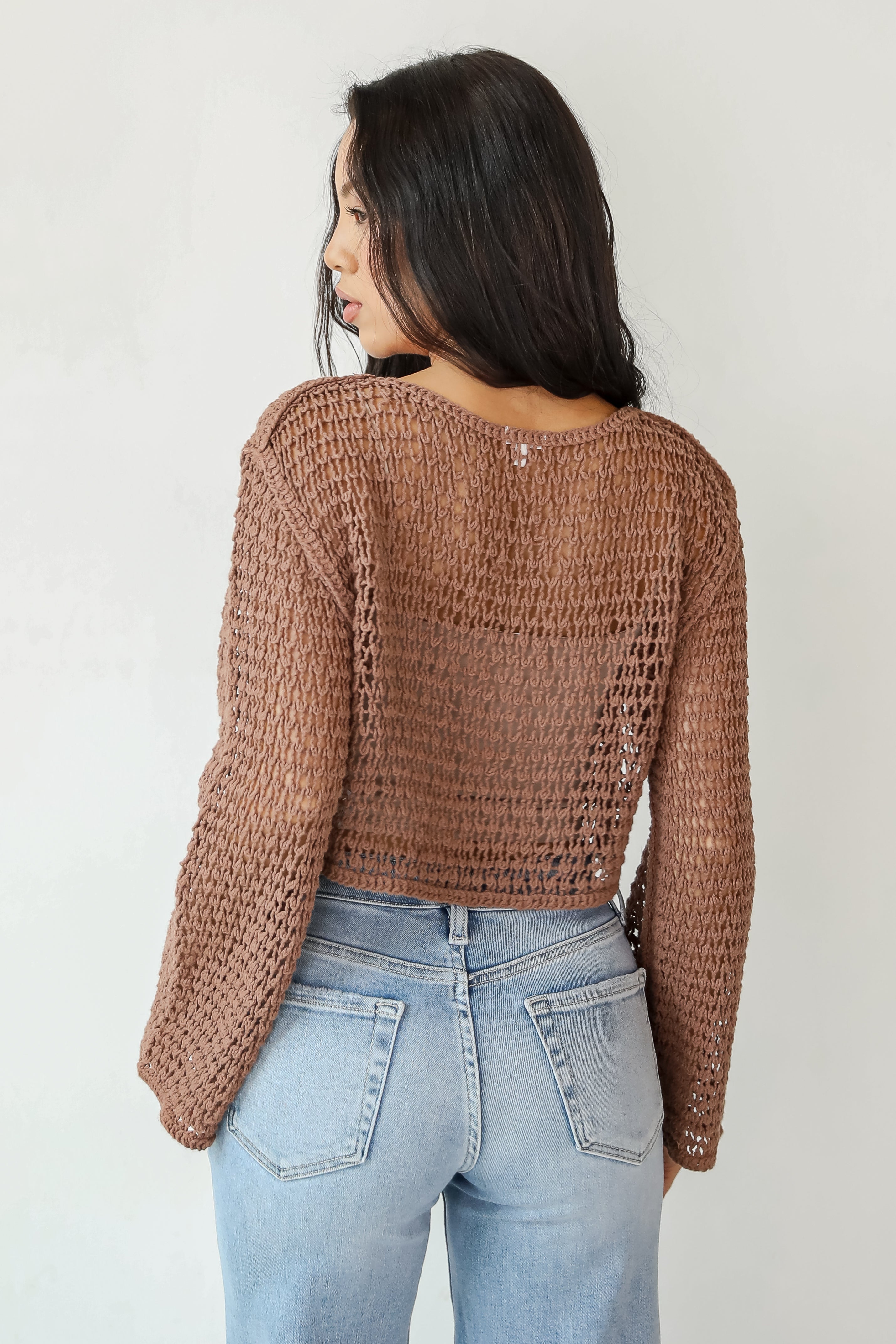 FINAL SALE - Always All Mine Brown Crochet Top