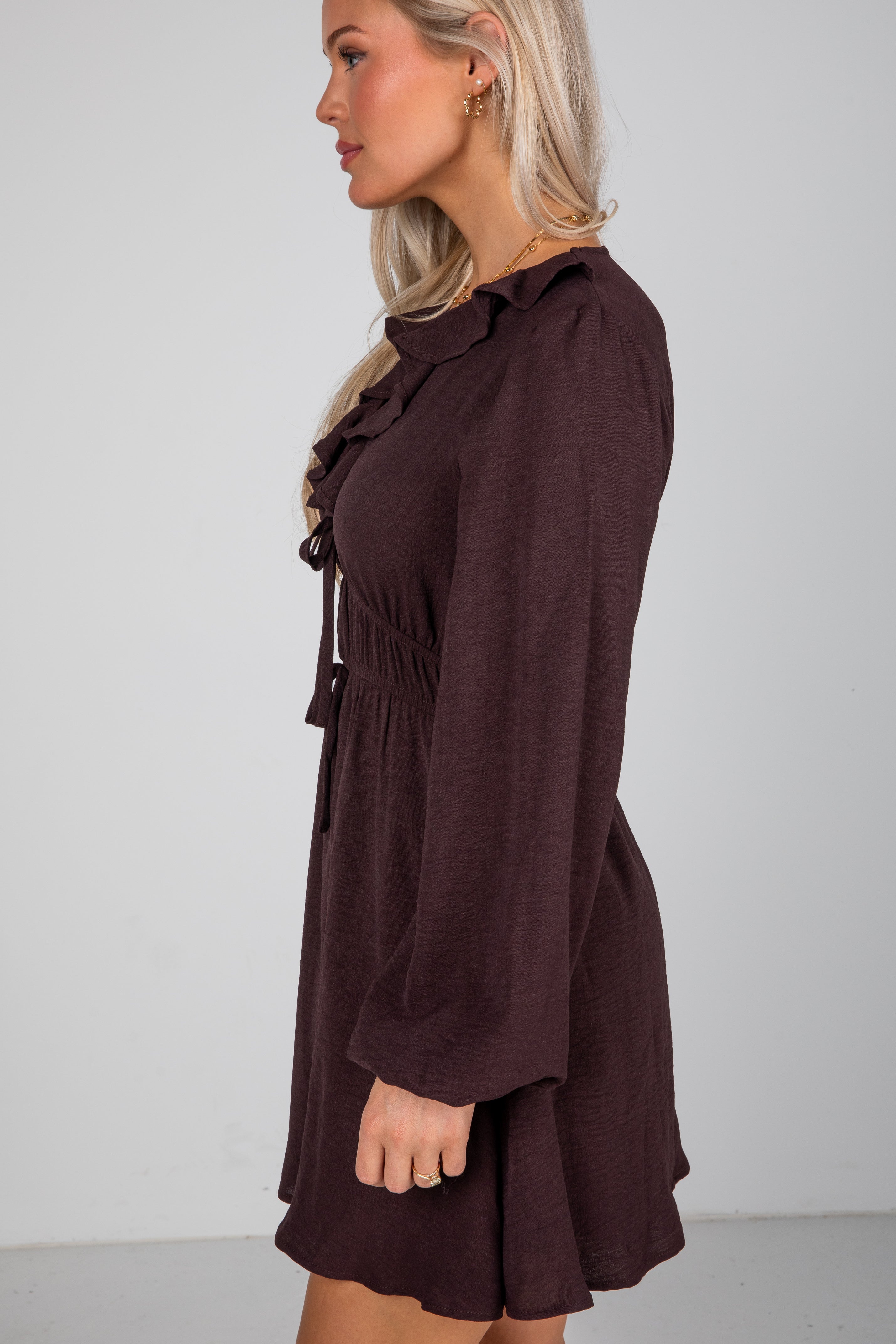 Face The Day Brown Mini Dress