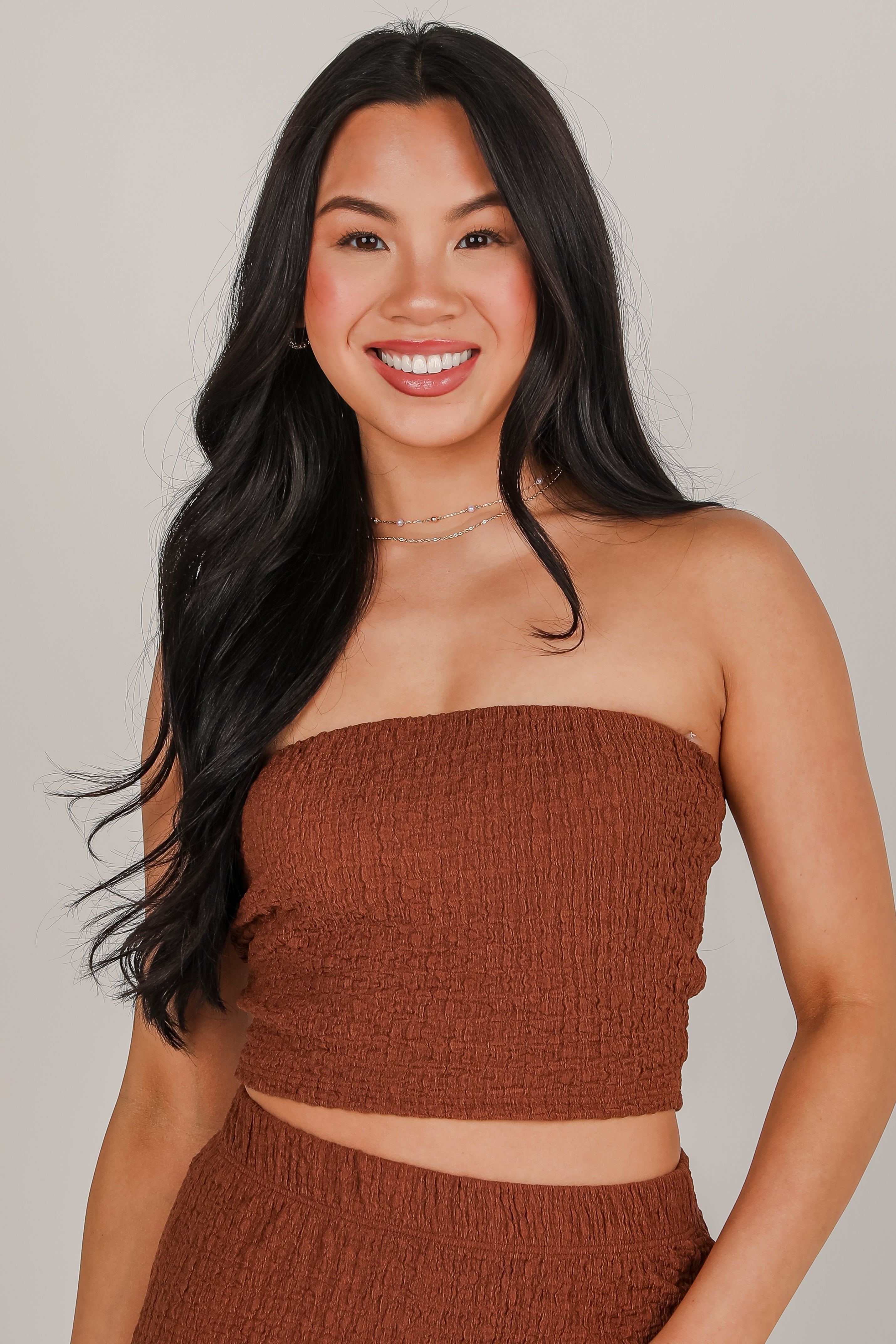FINAL SALE - Come With Me Brown Tube Top
