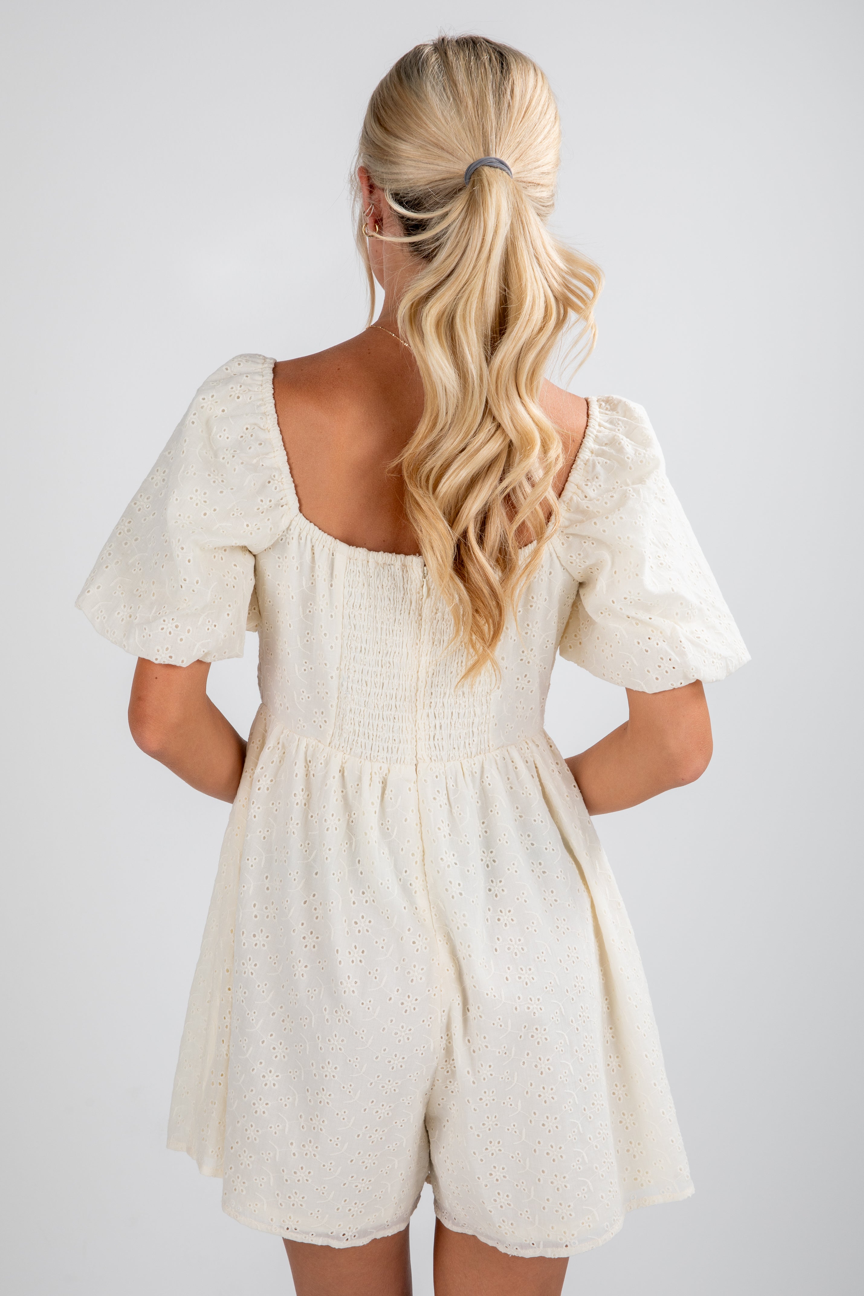 FINAL SALE - Make Yourself Known Eyelet Romper