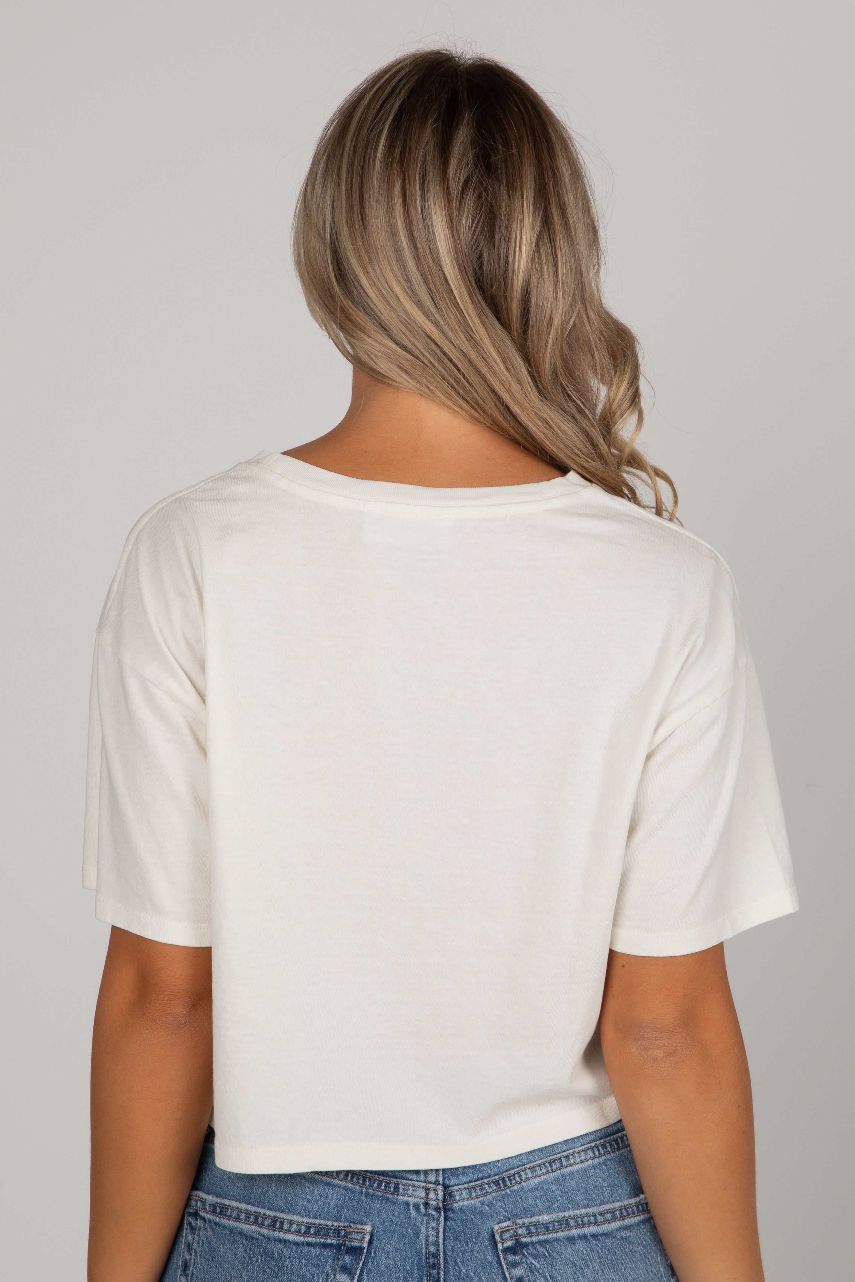 Off White/Green Charleston Cropped Tee