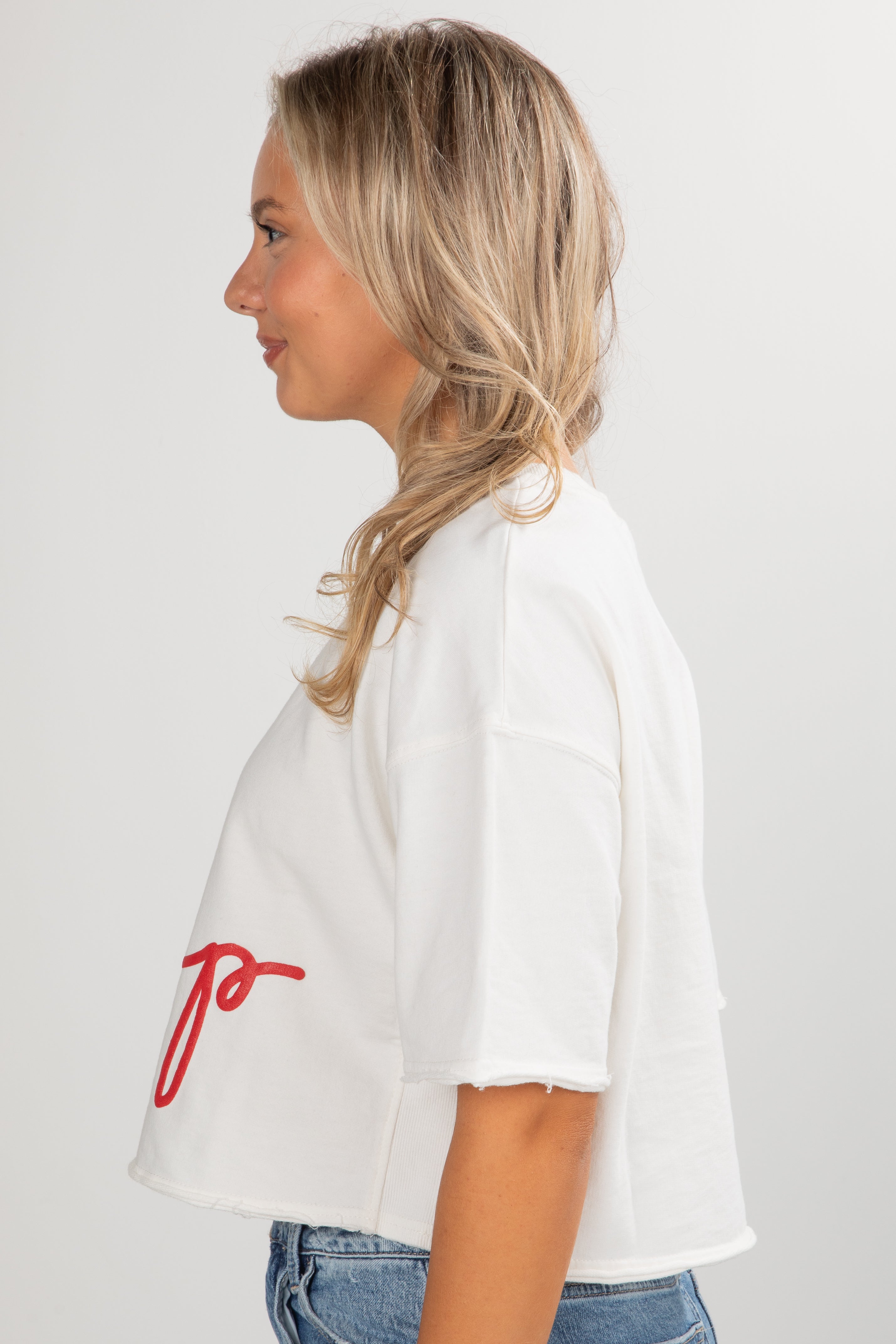 White Chop Chop Cropped Tee