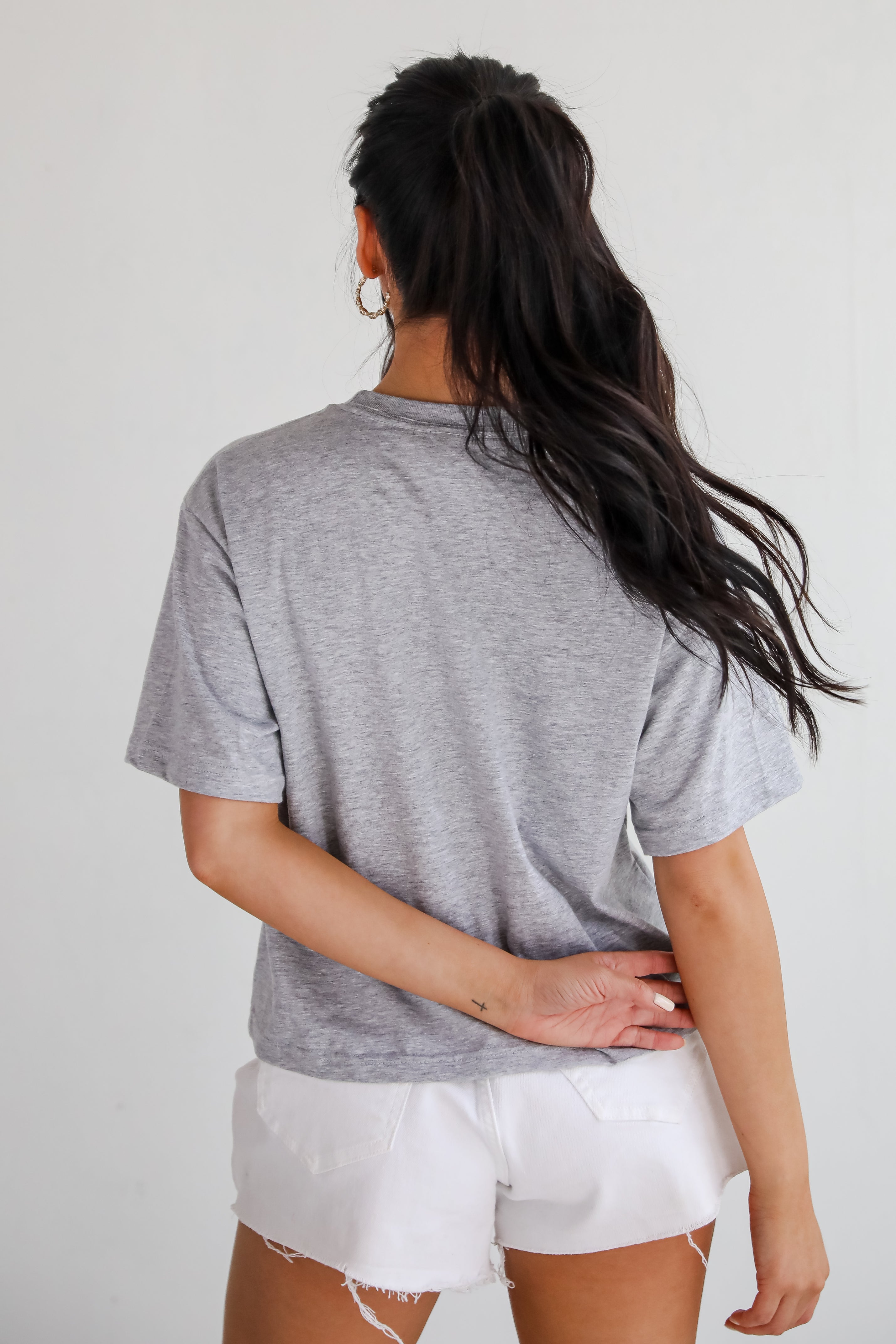 Heather Grey Atlanta Baseball Cropped Tee