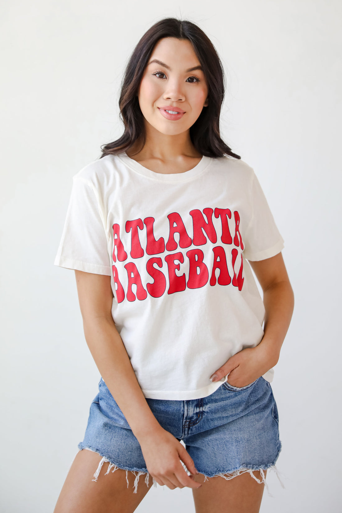 Off White Atlanta Baseball Cropped Tee