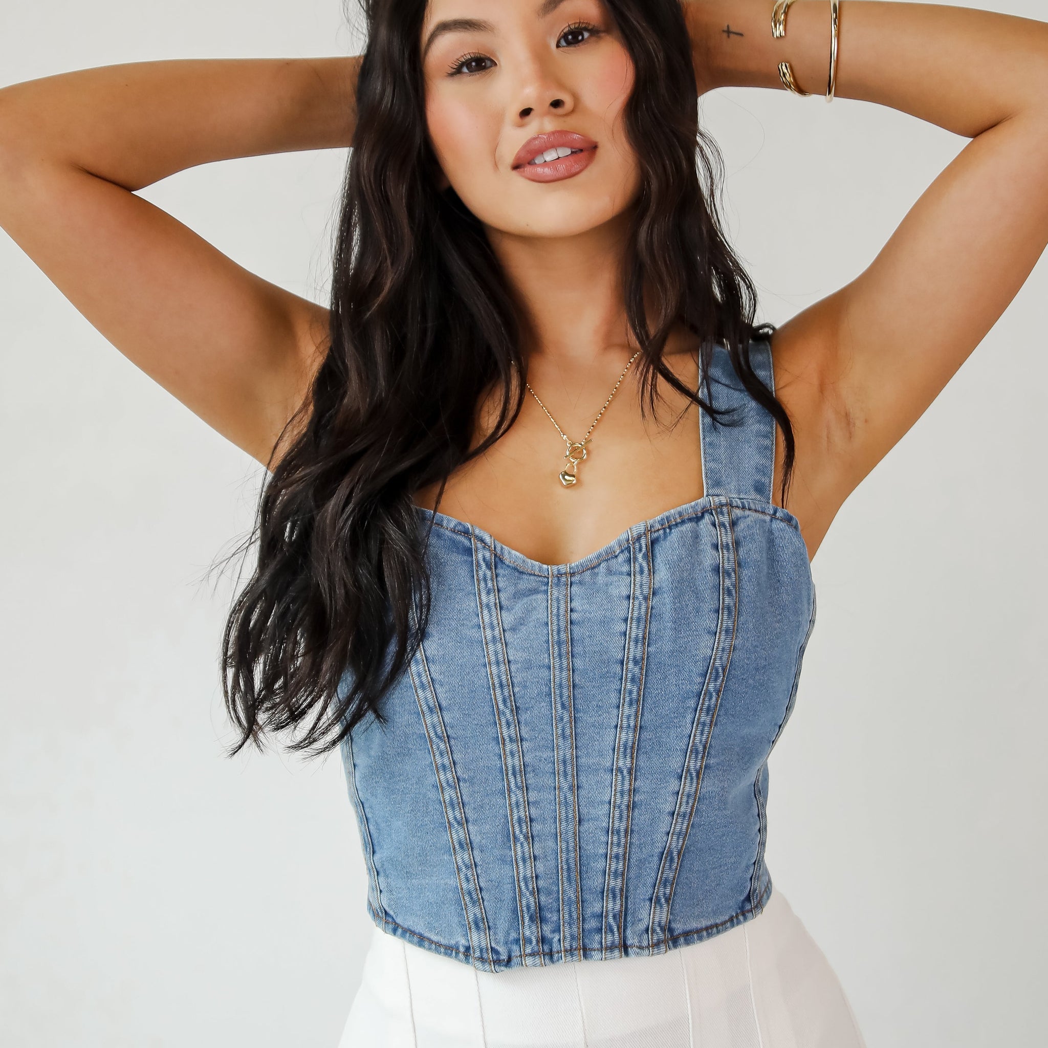 FINAL SALE - Iconic Spotlight Denim Crop Top