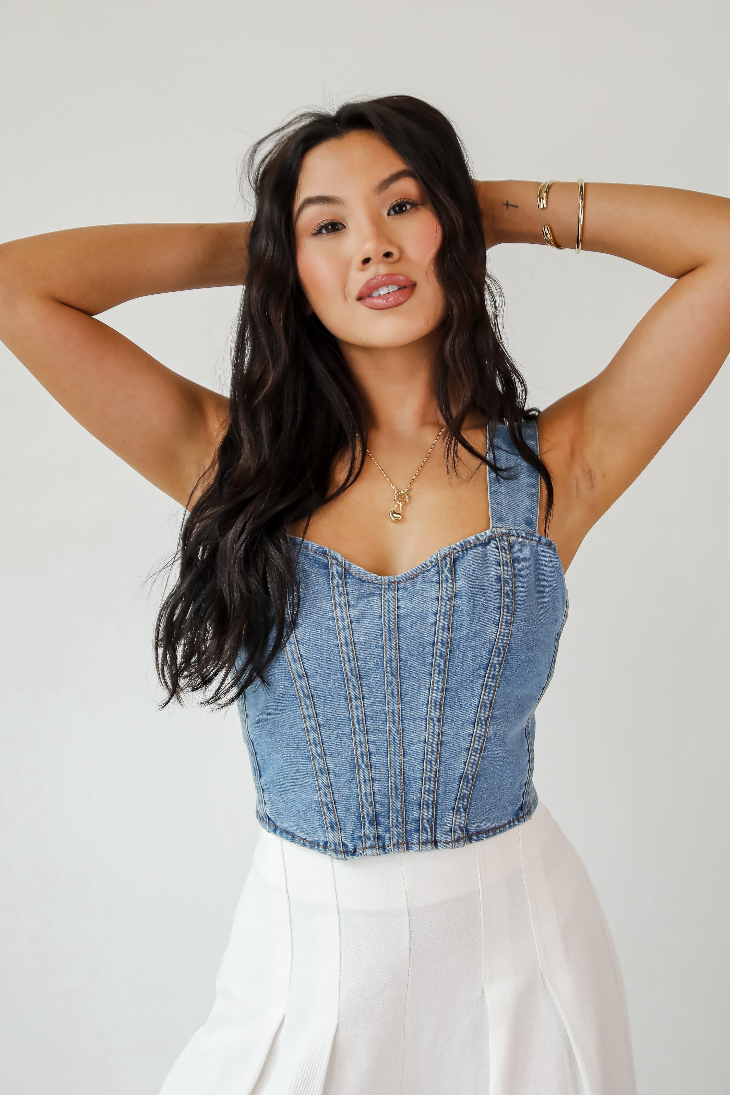 FINAL SALE - Iconic Spotlight Denim Crop Top