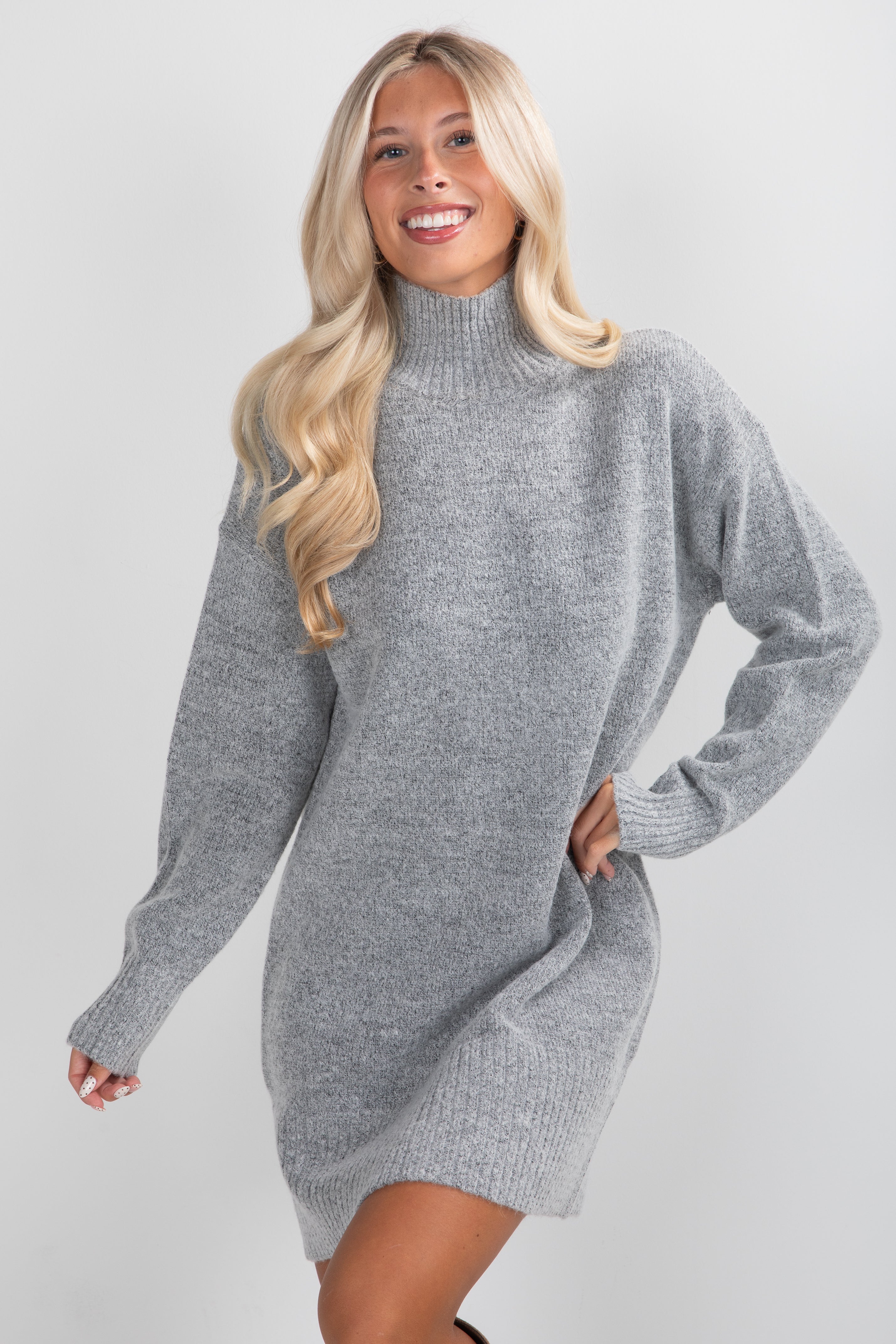 Sweet To Me Turtleneck Sweater Dress