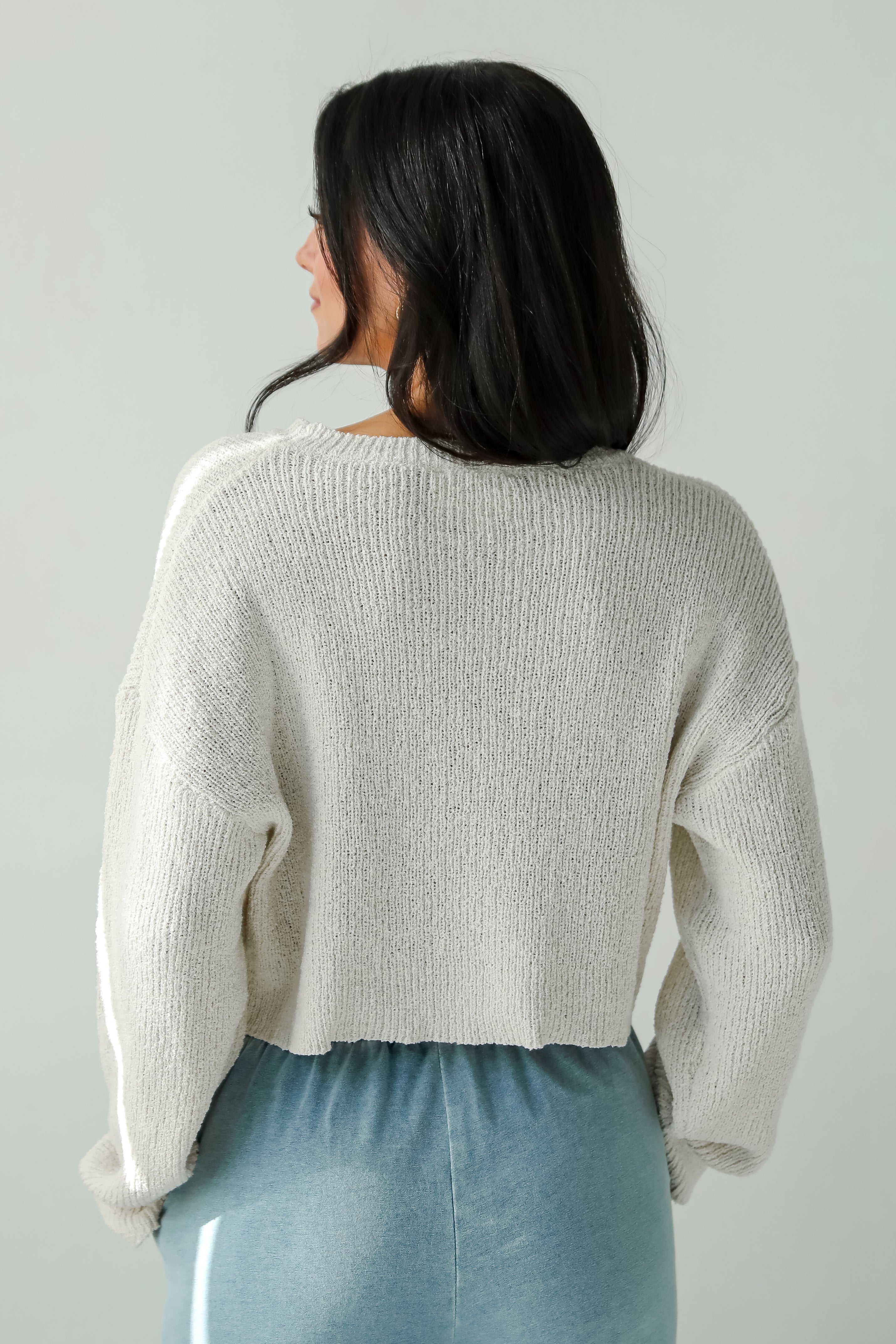 FINAL SALE - Best Essence Ivory Cropped Sweater