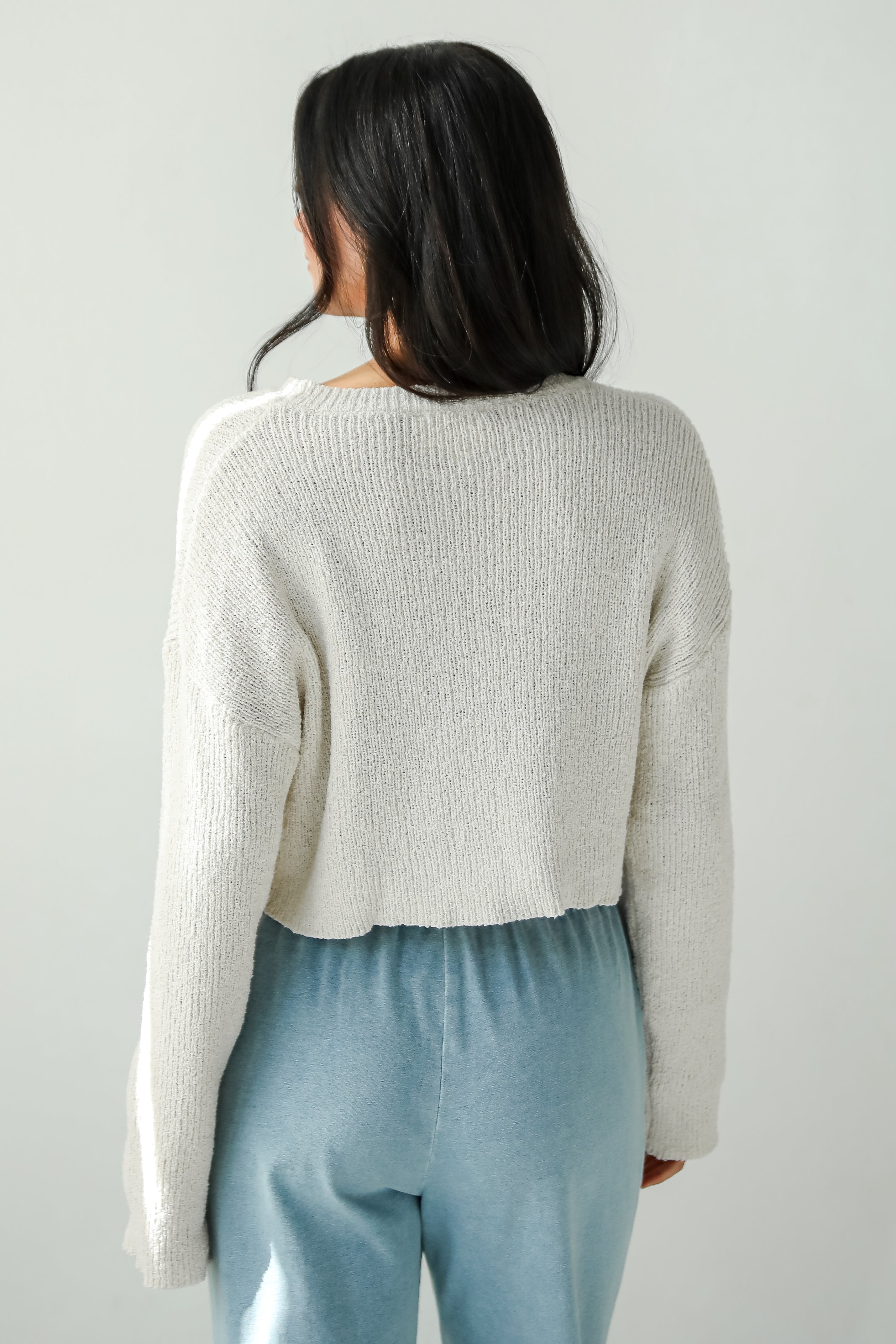 FINAL SALE - Best Essence Ivory Cropped Sweater