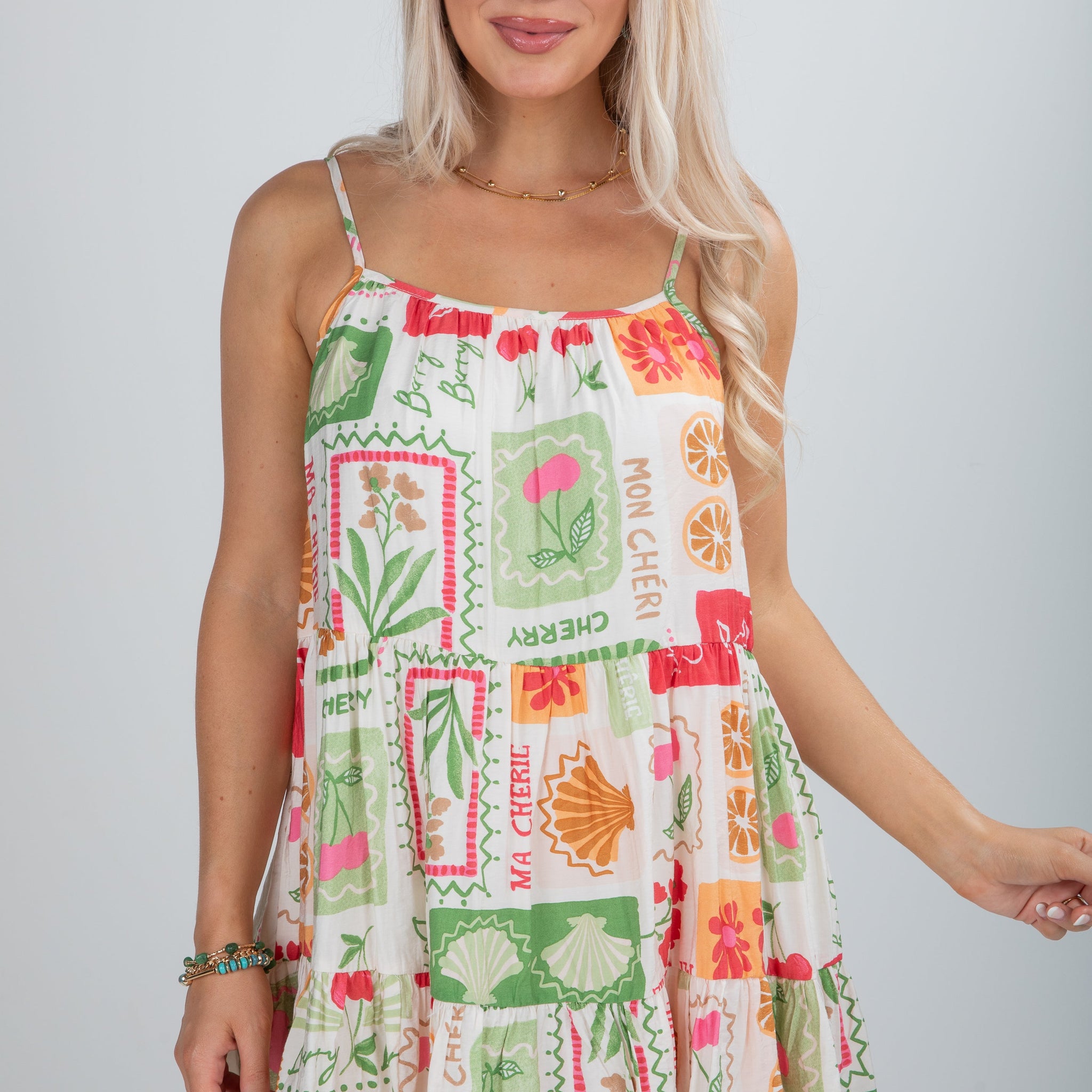 Everything I Love Ivory Tiered Mini Dress