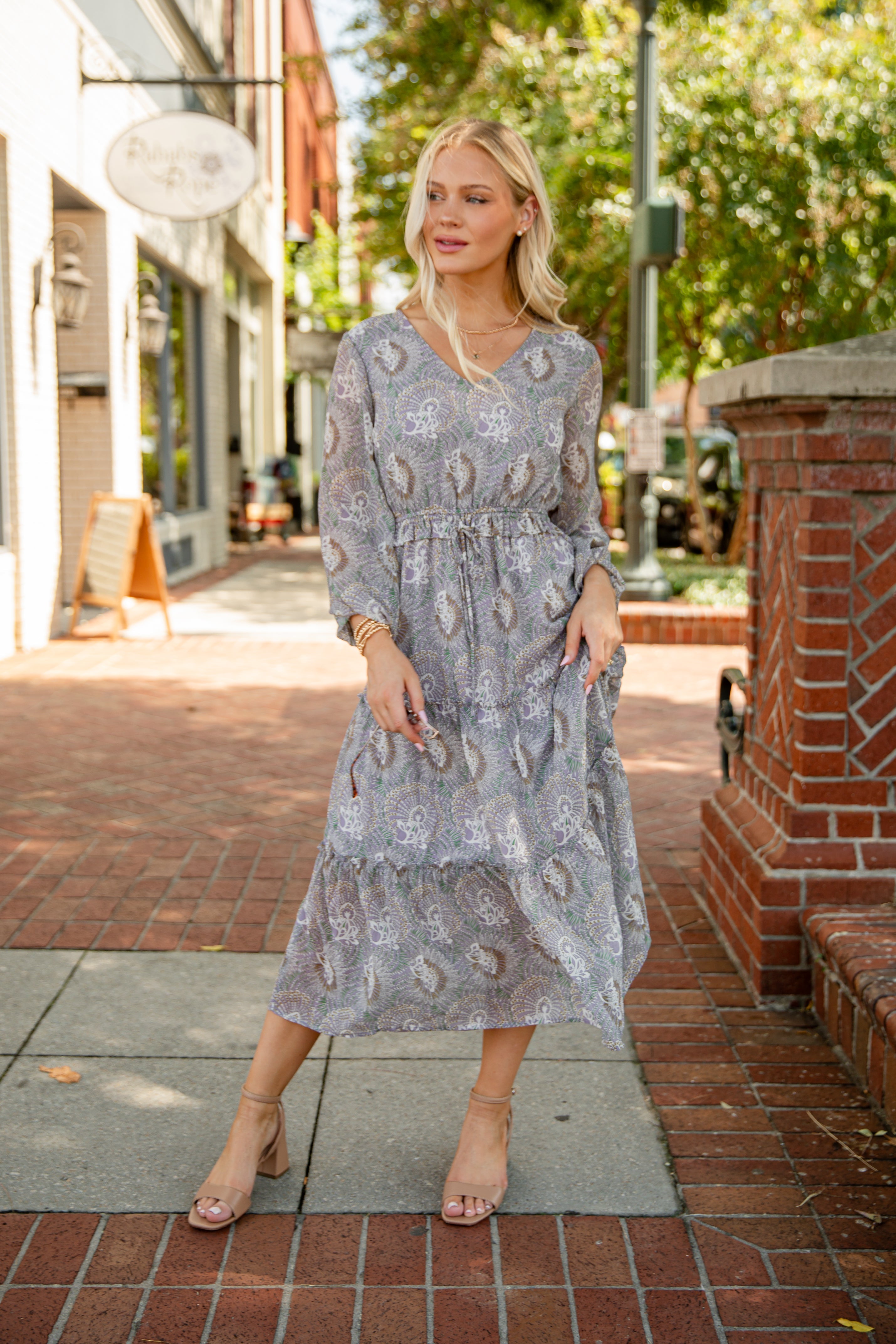 Stay With Me Lavender Floral Midi Dress