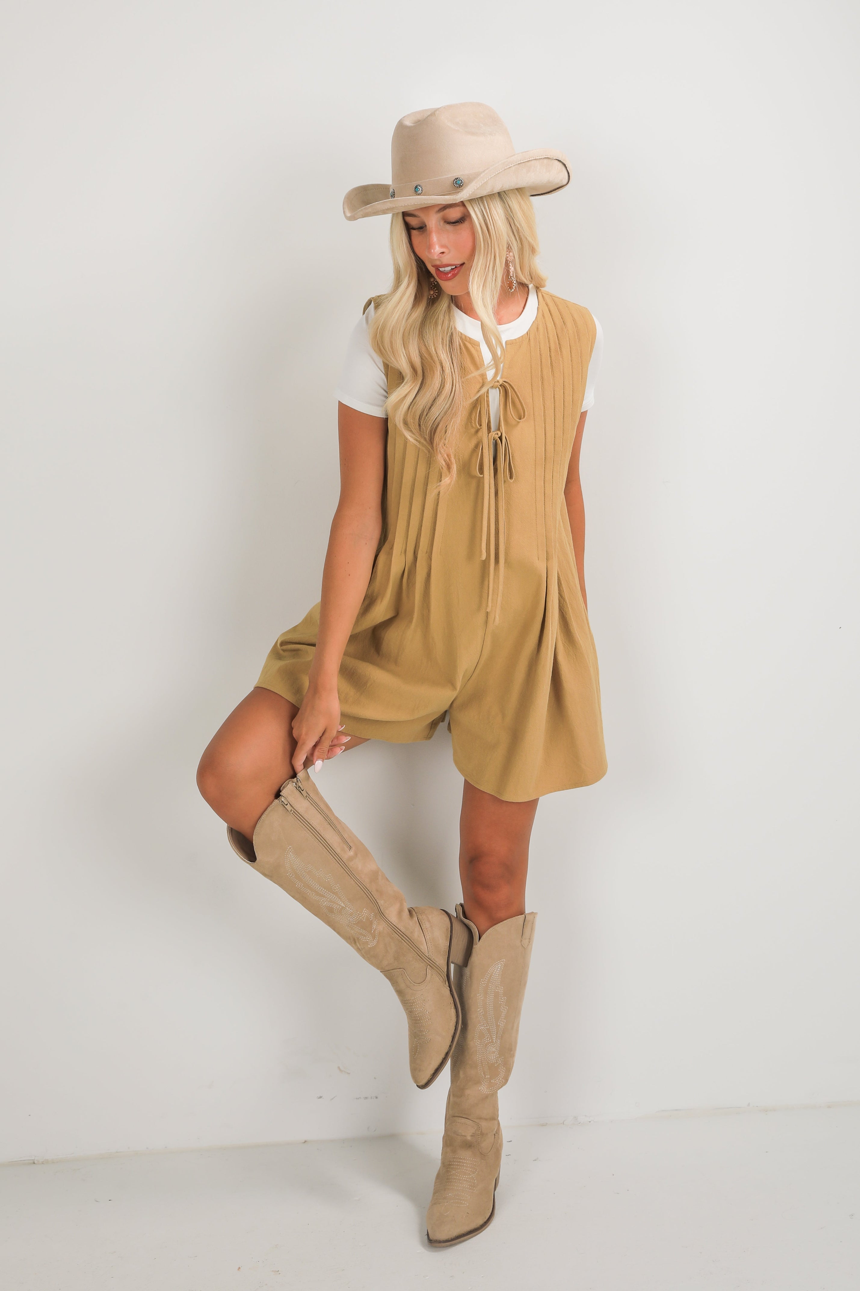FINAL SALE - Precious Look Khaki Romper