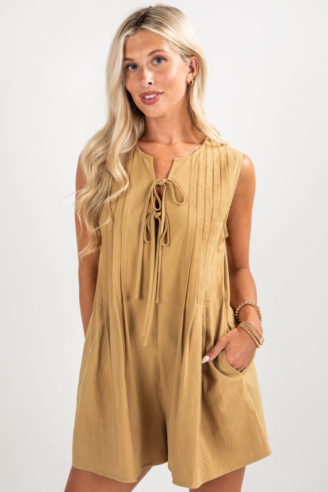 FINAL SALE - Precious Look Khaki Romper