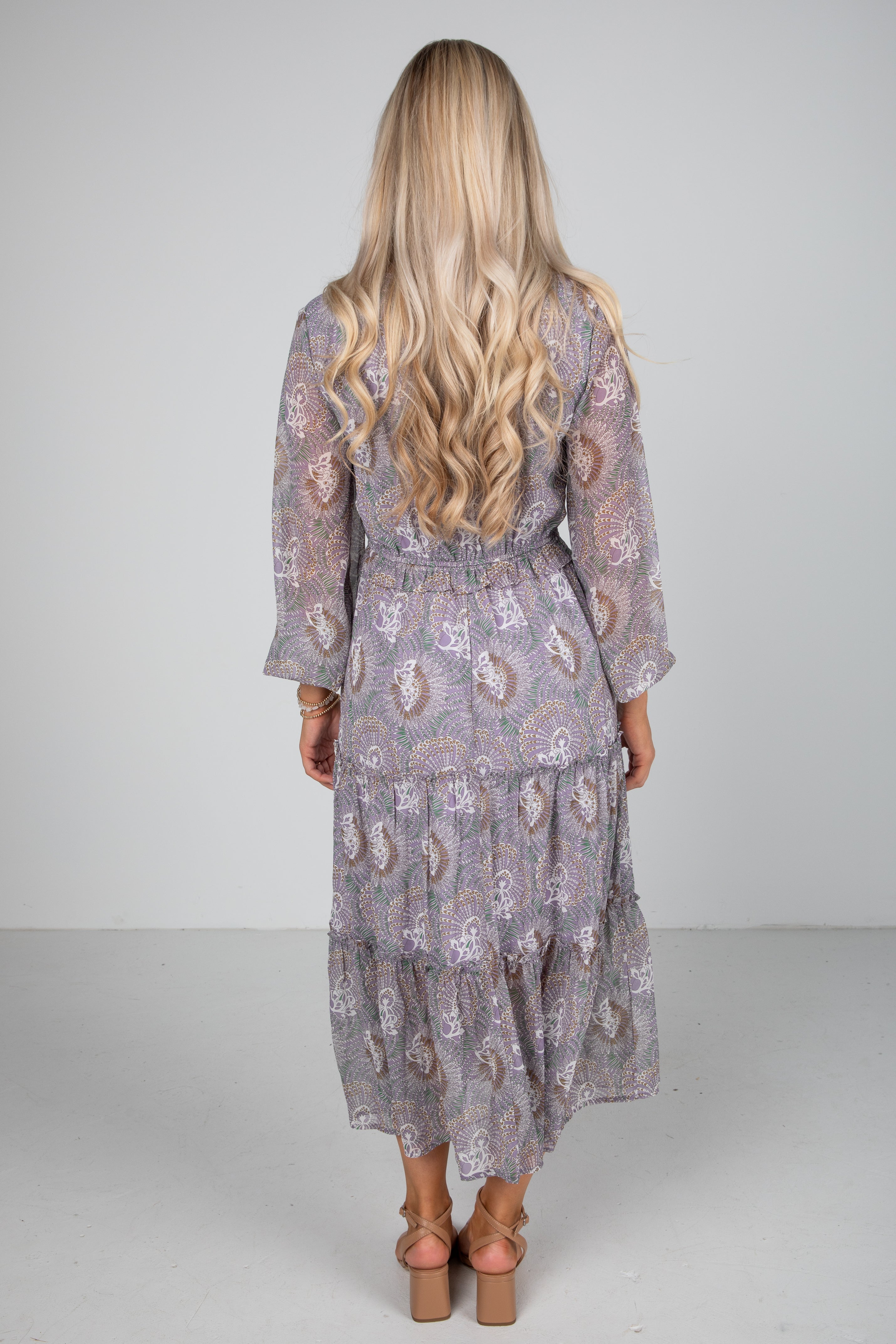 Stay With Me Lavender Floral Midi Dress