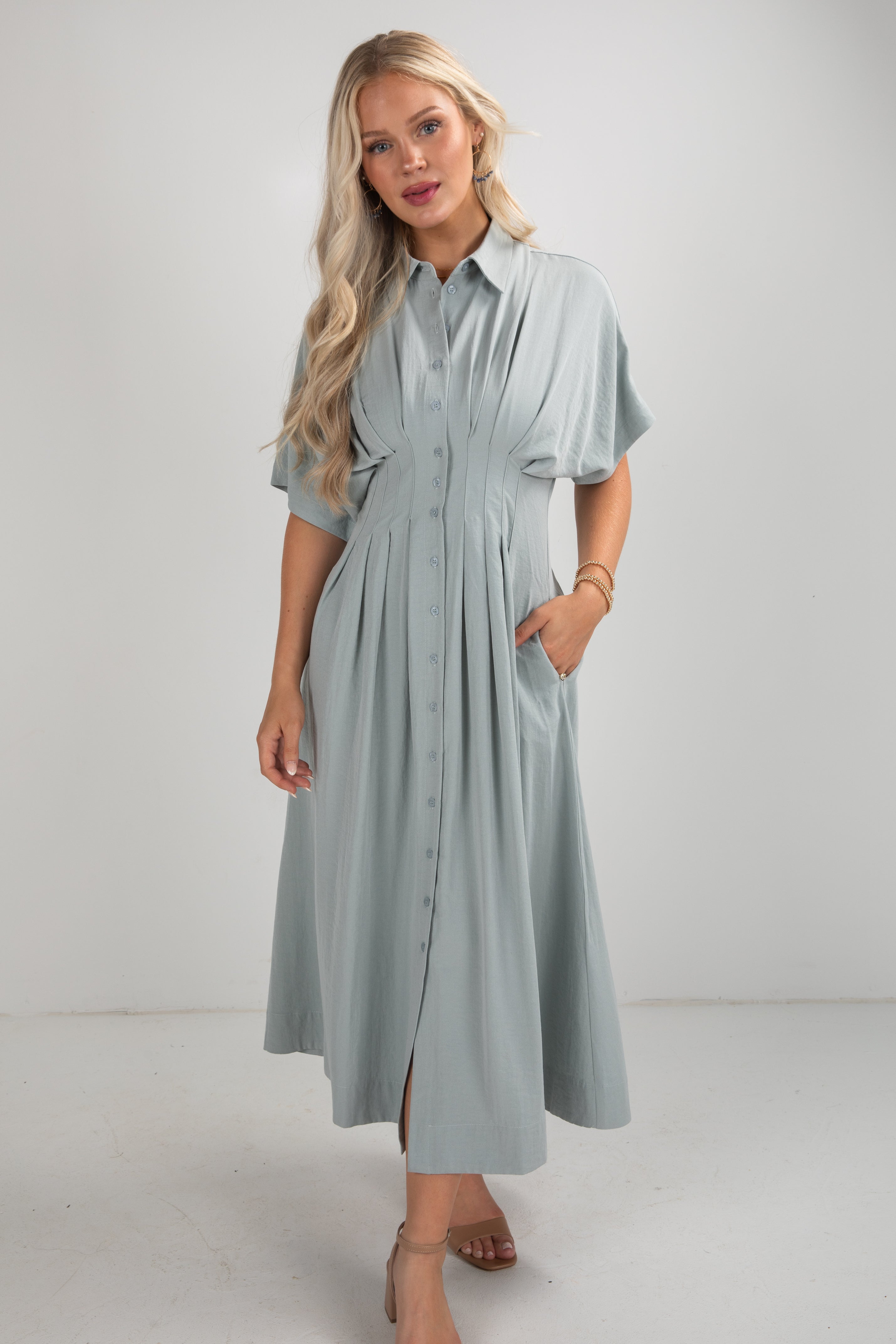 FINAL SALE - Let's Get Going Light Blue Maxi Dress