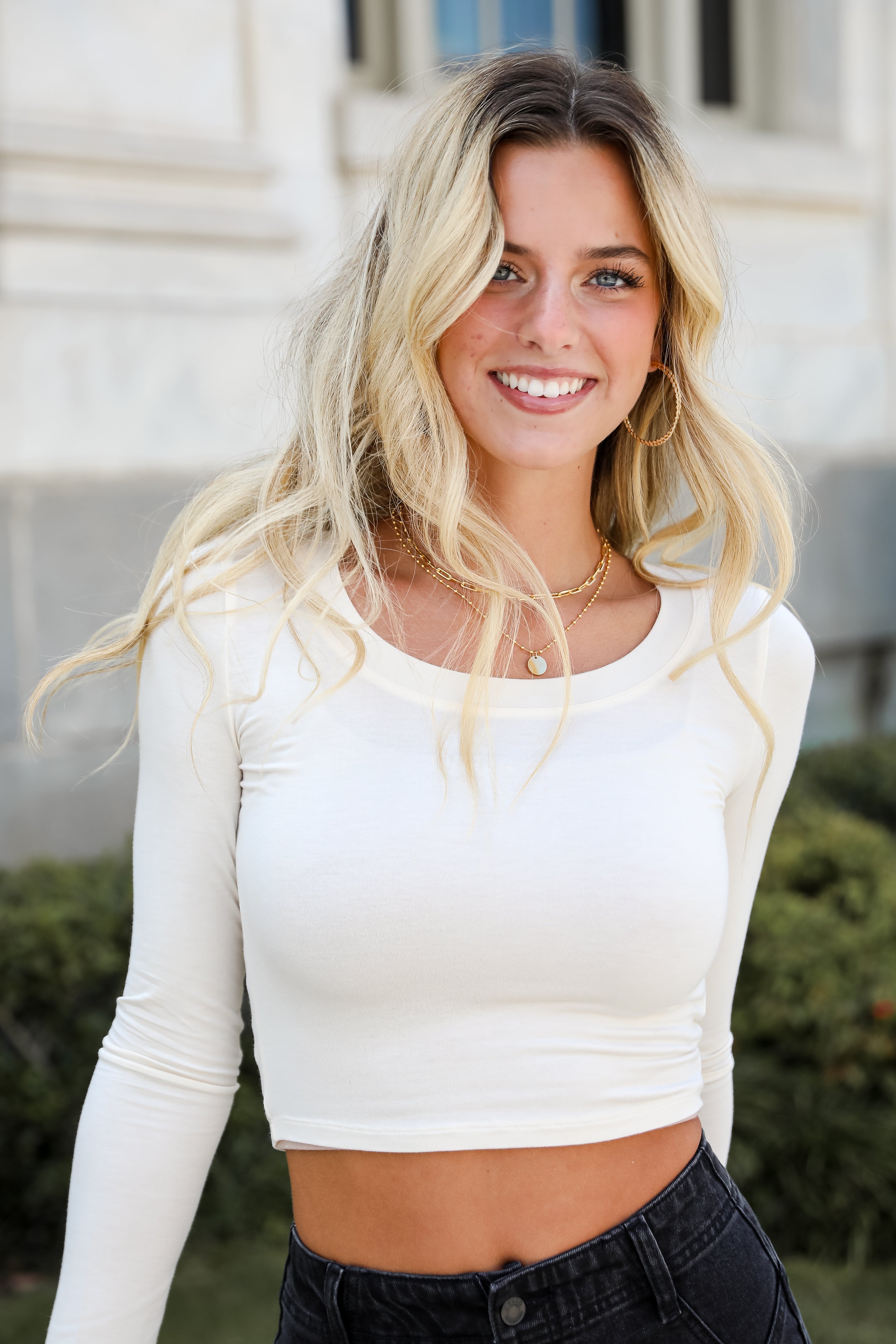 Sloane Everyday Cropped Long Sleeve Top - DU DEAL