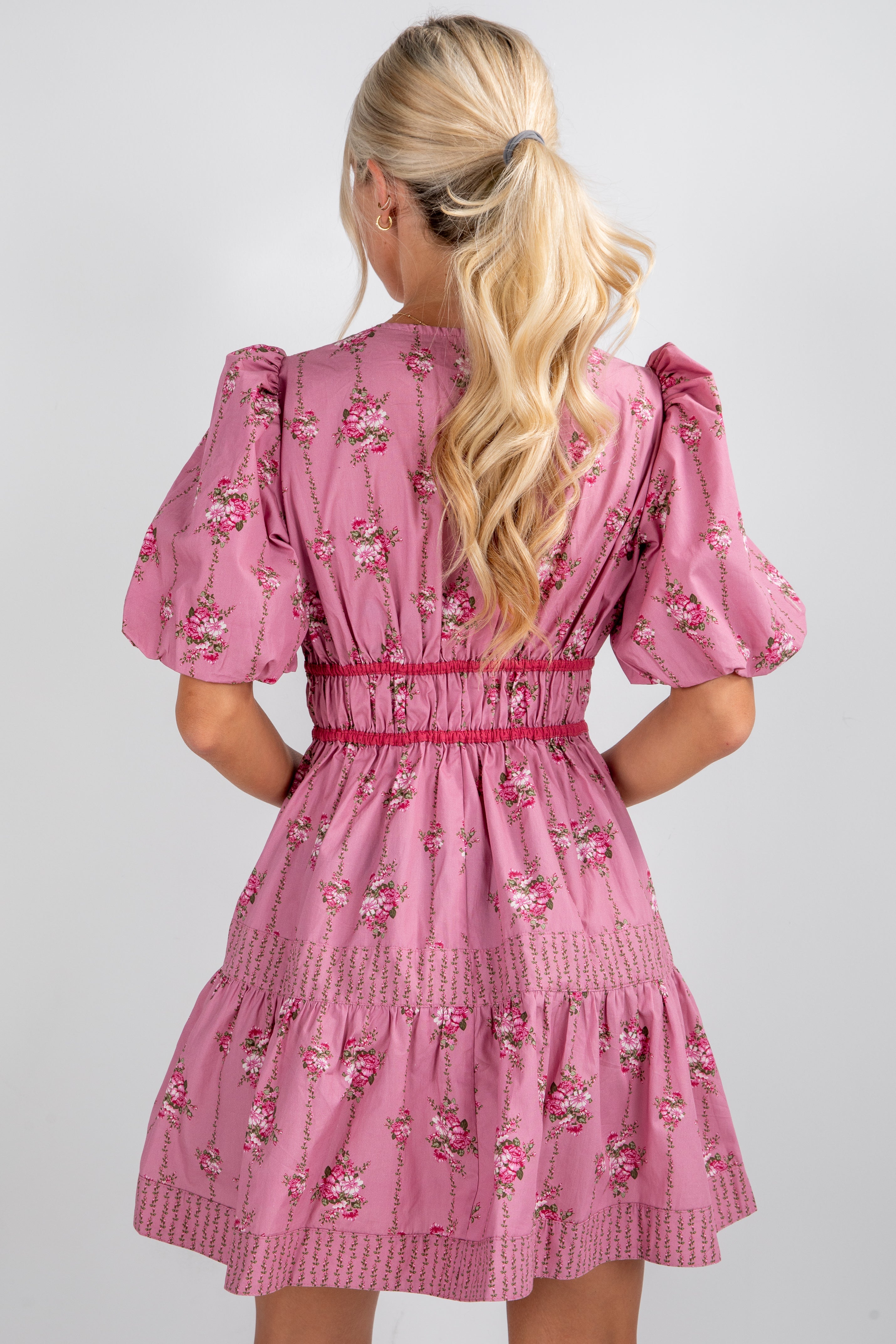 FINAL SALE - Tales From The Garden Mauve Floral Mini Dress