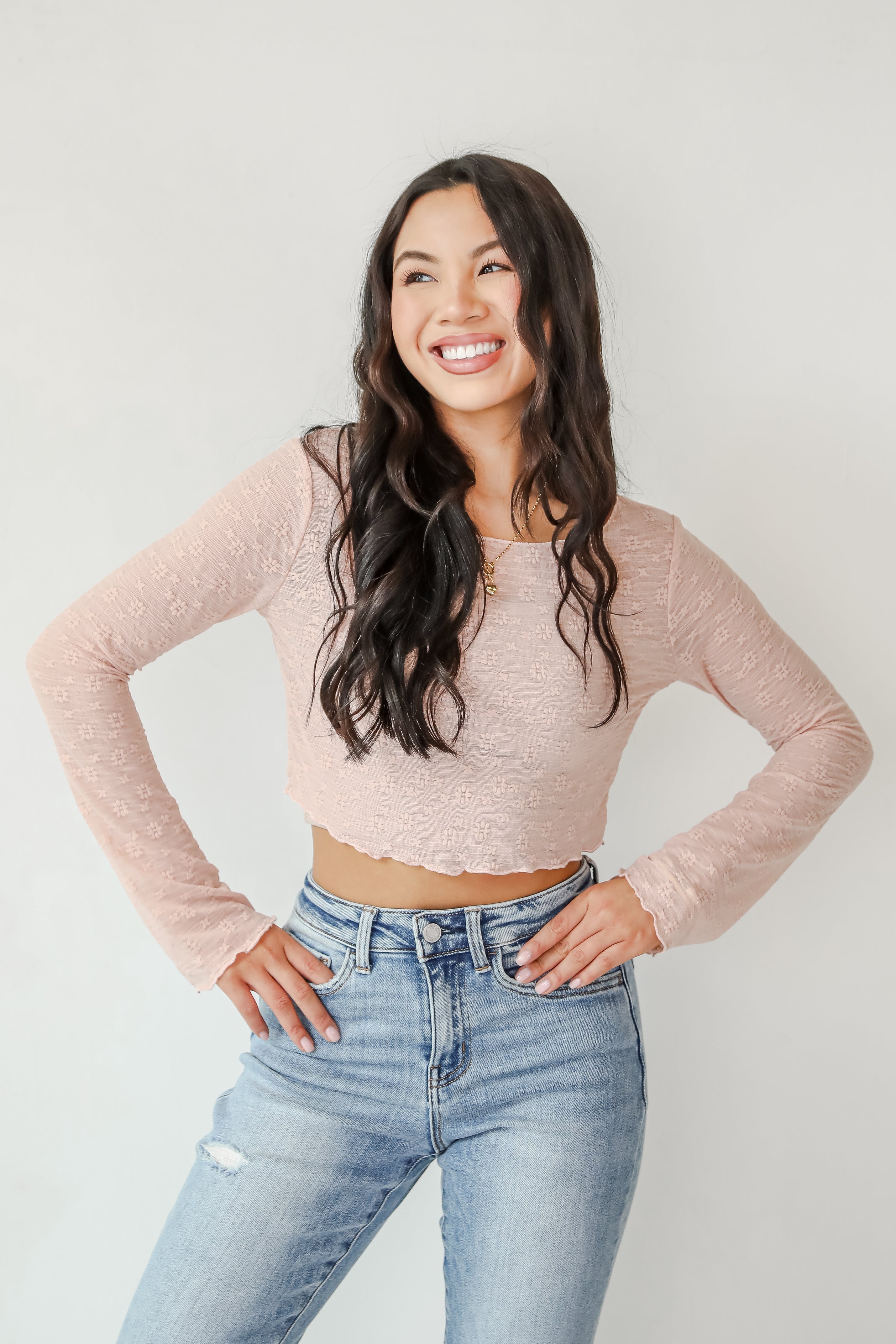 FINAL SALE - Last Forever Floral Mesh Crop Top