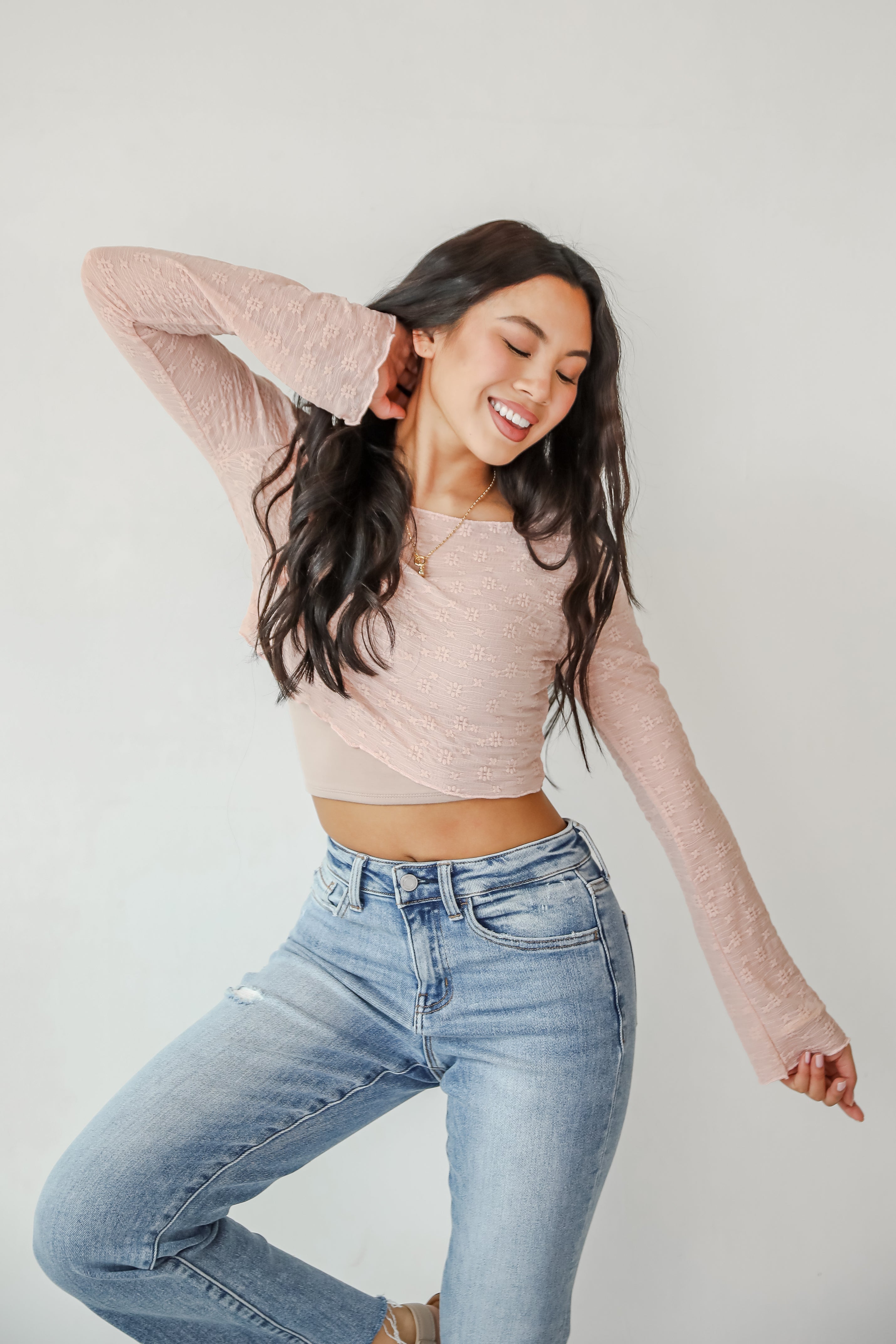 FINAL SALE - Last Forever Floral Mesh Crop Top