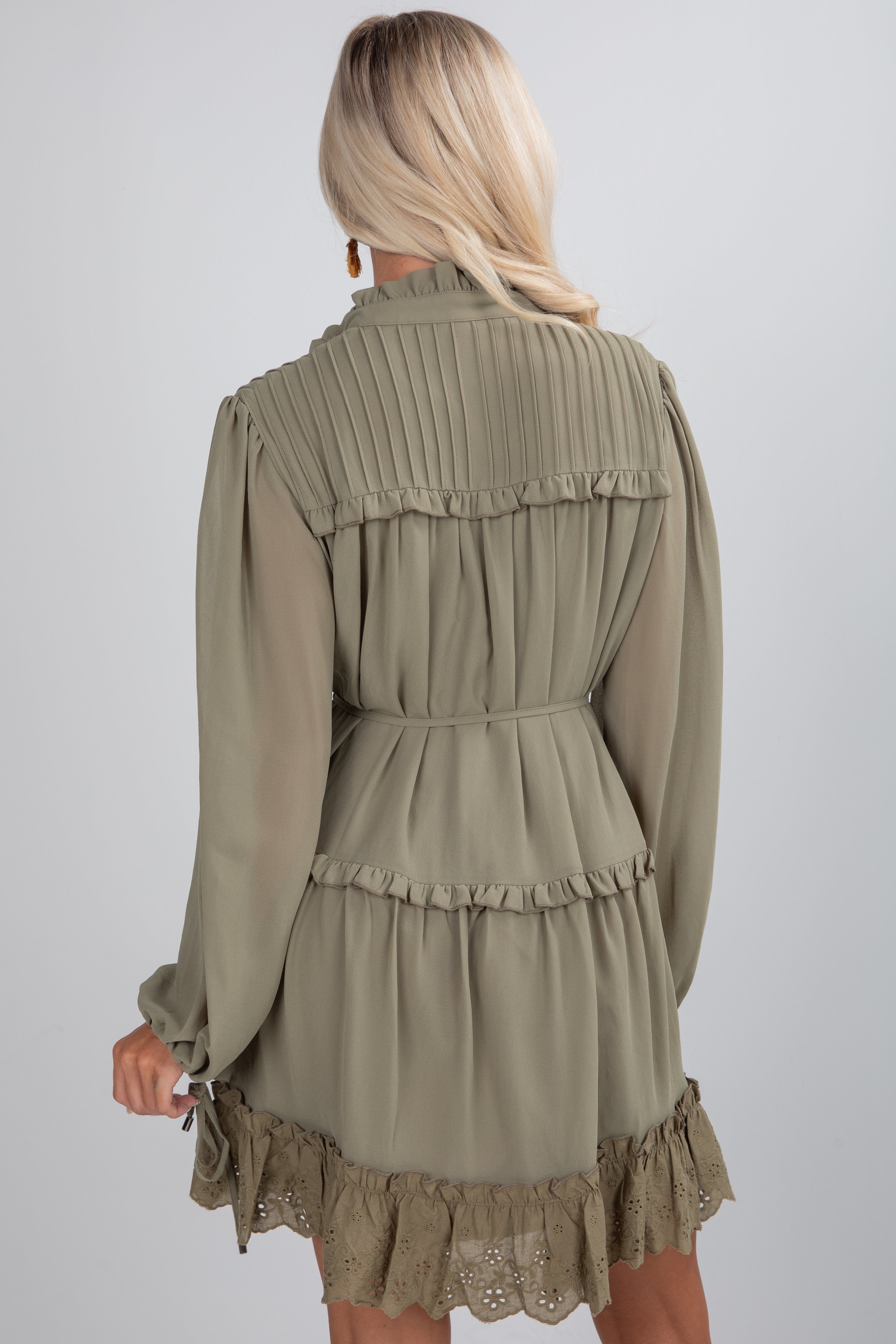 Twirl Me Forever Olive Mini Dress
