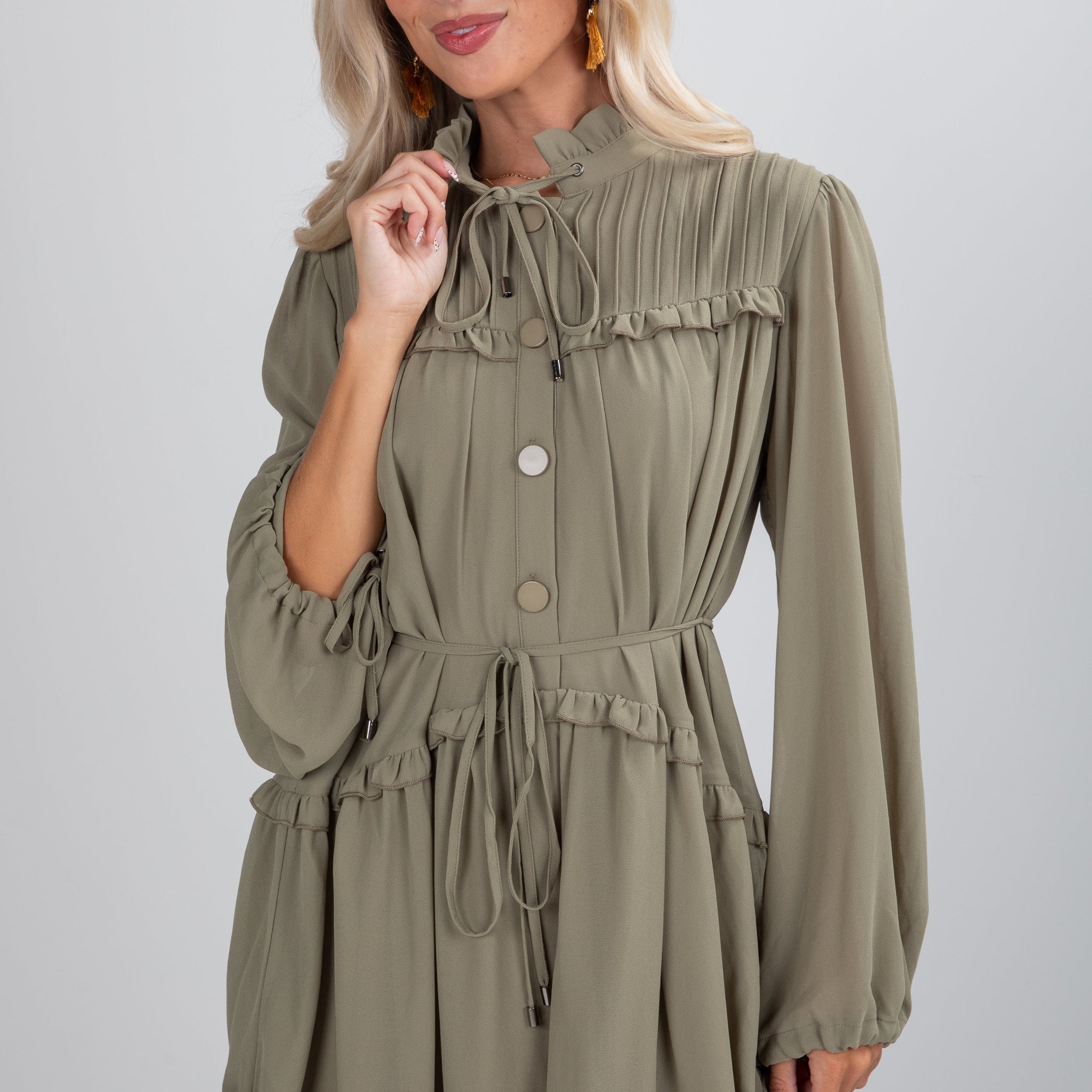 Twirl Me Forever Olive Mini Dress