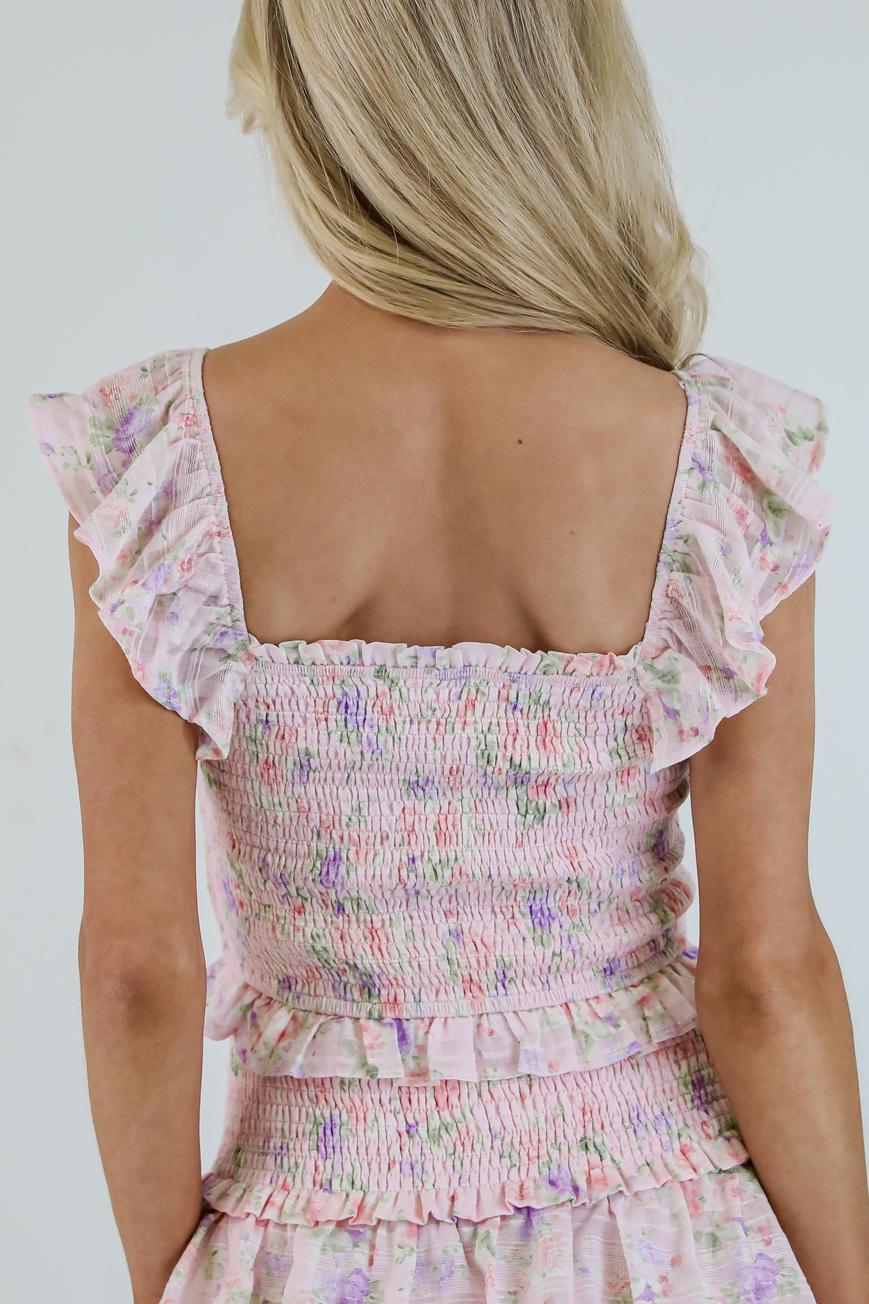 FINAL SALE - Feeling Connected Pink Floral Smocked Top