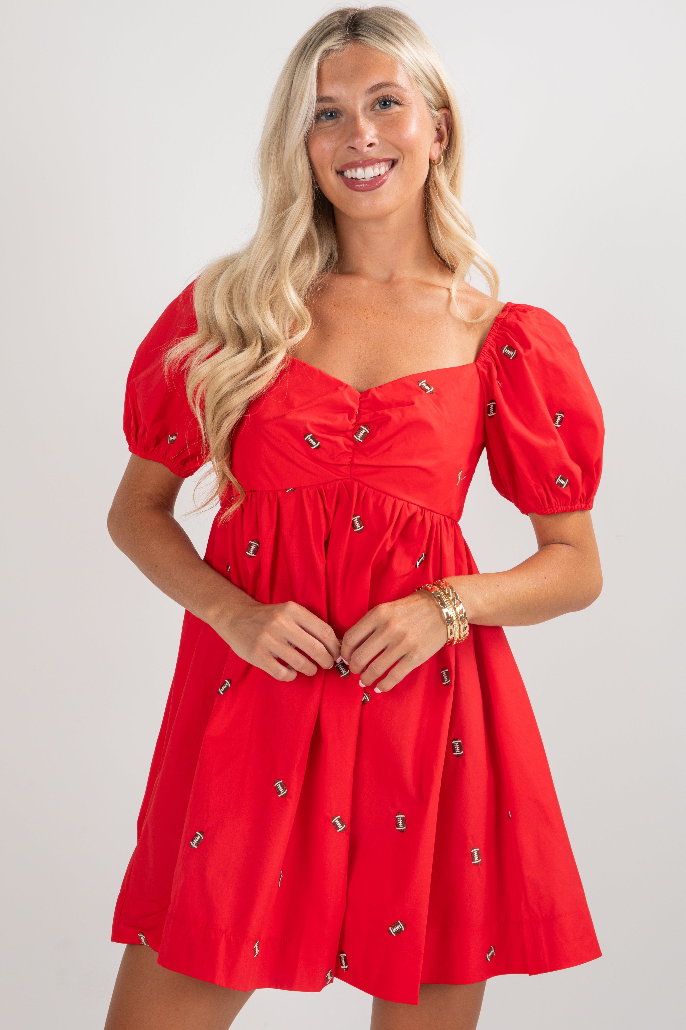 Fourth Quarter Football Babydoll Mini Dress