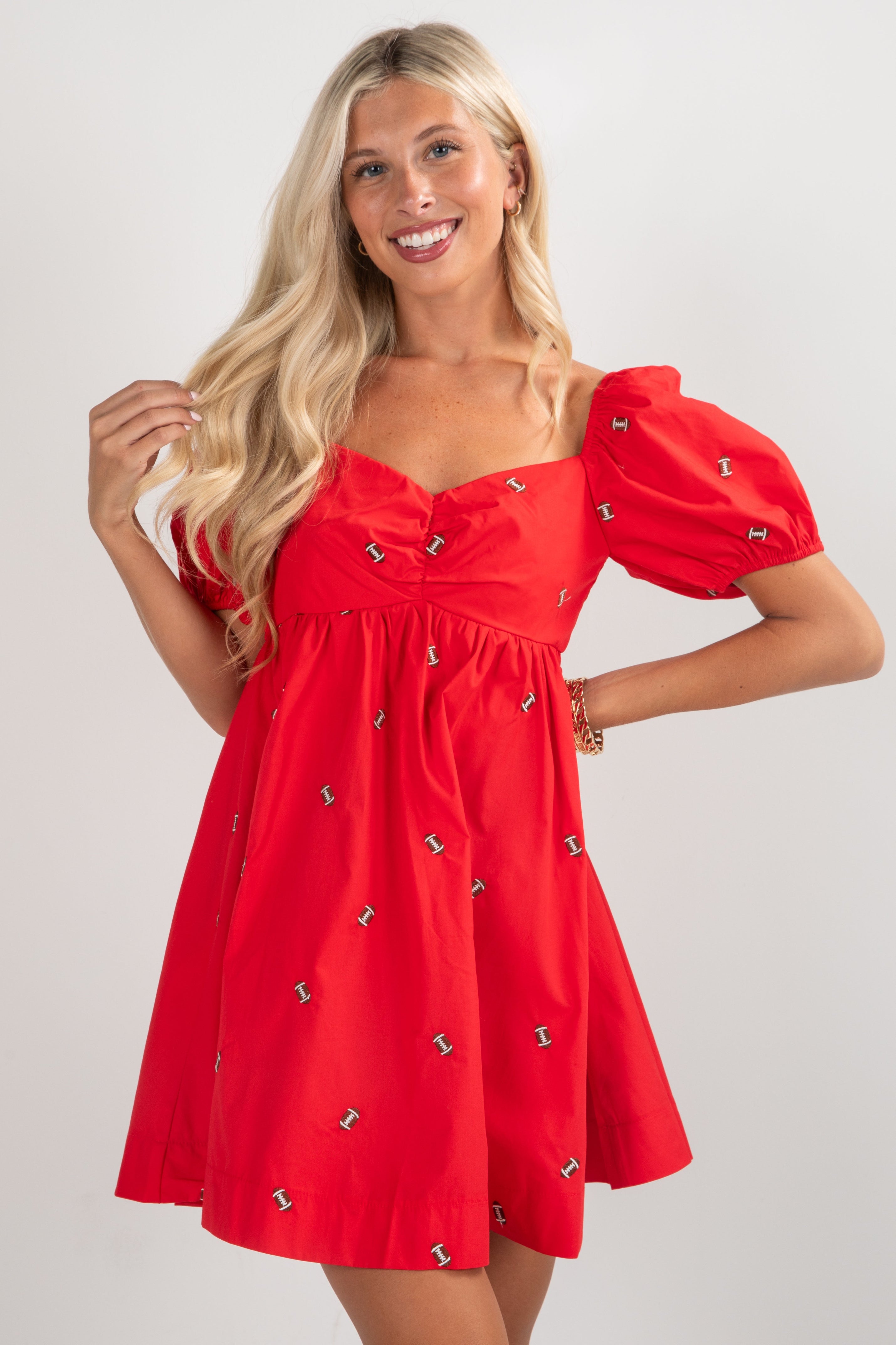 Fourth Quarter Football Babydoll Mini Dress