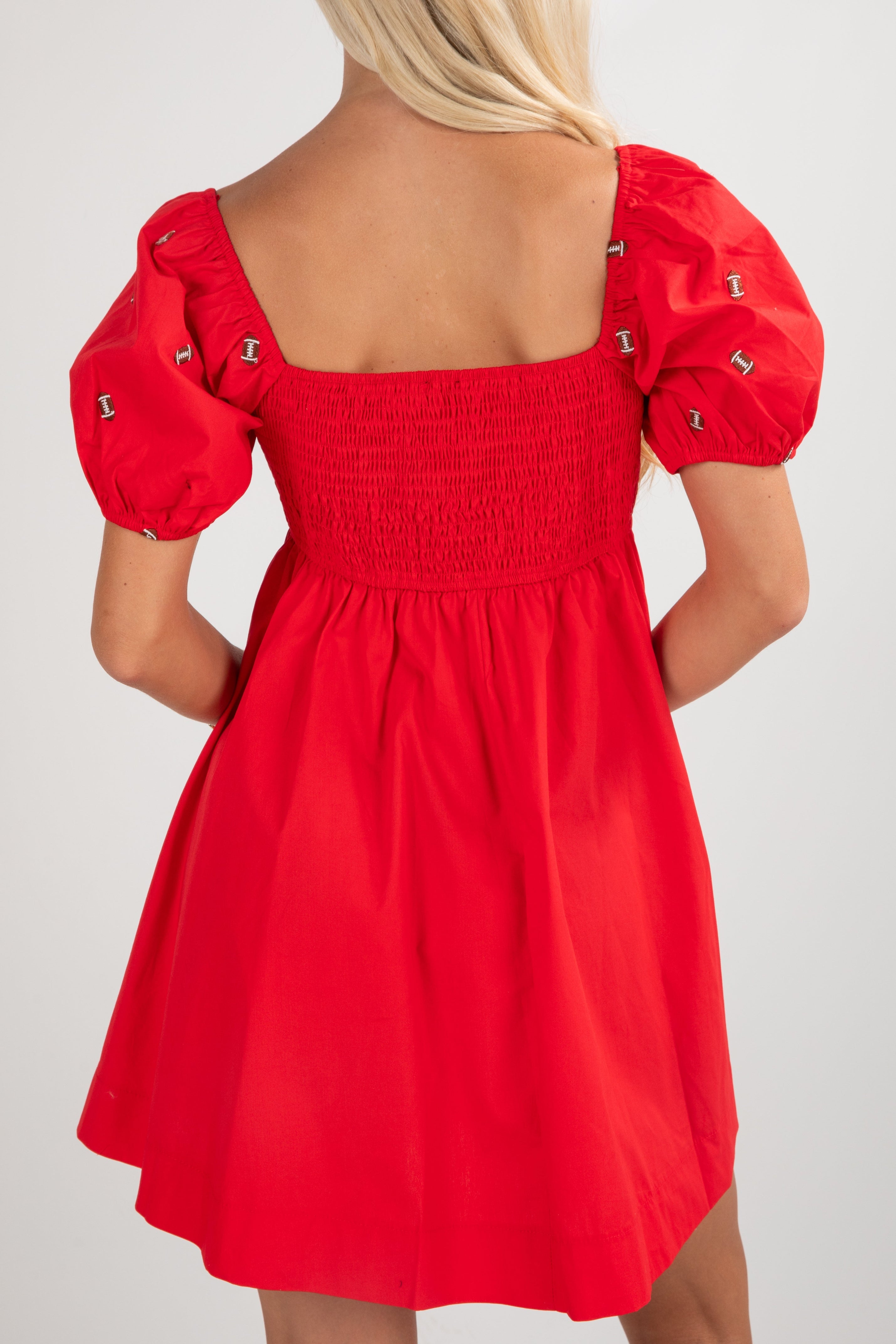 Fourth Quarter Football Babydoll Mini Dress