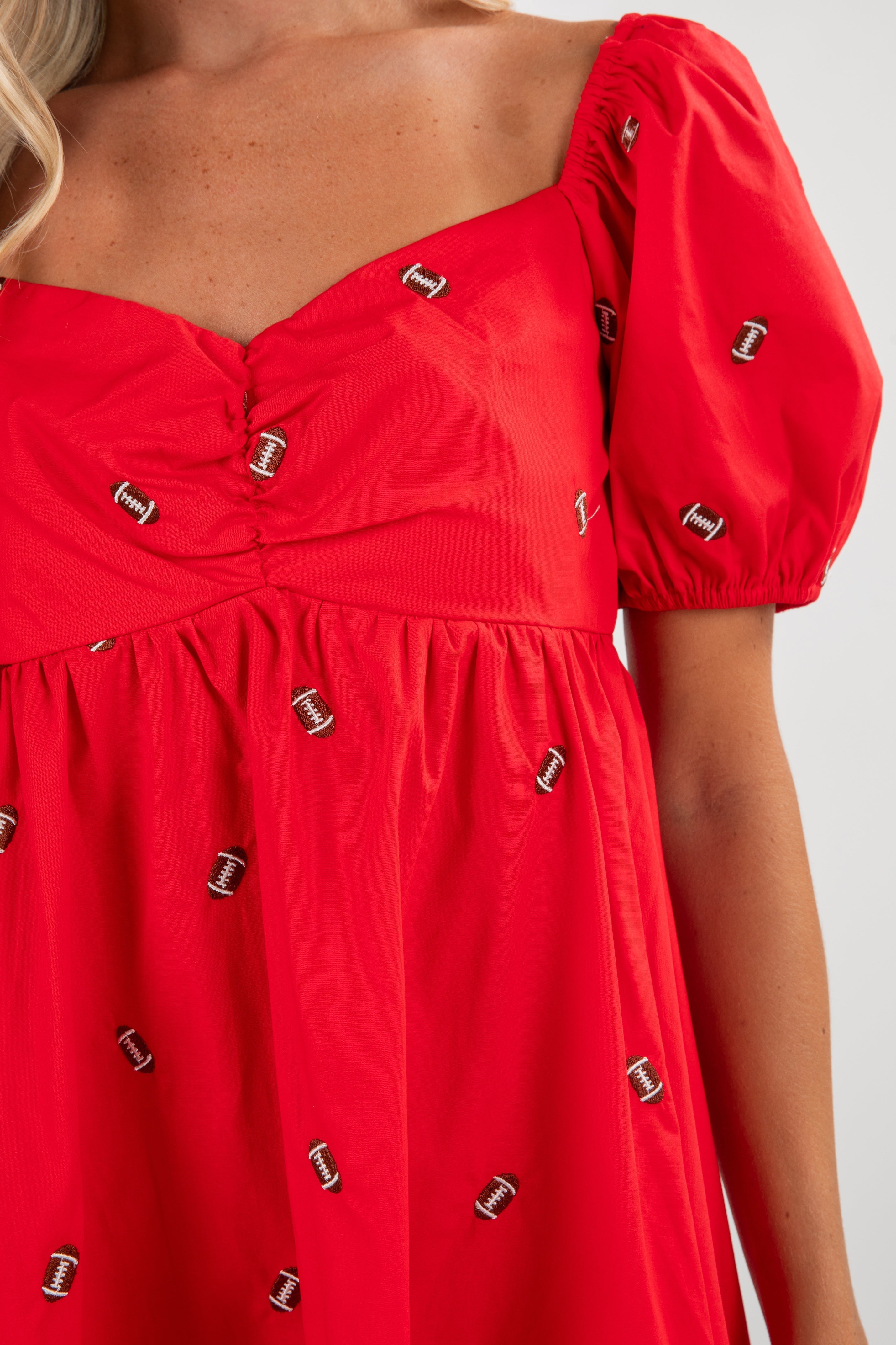 Fourth Quarter Football Babydoll Mini Dress
