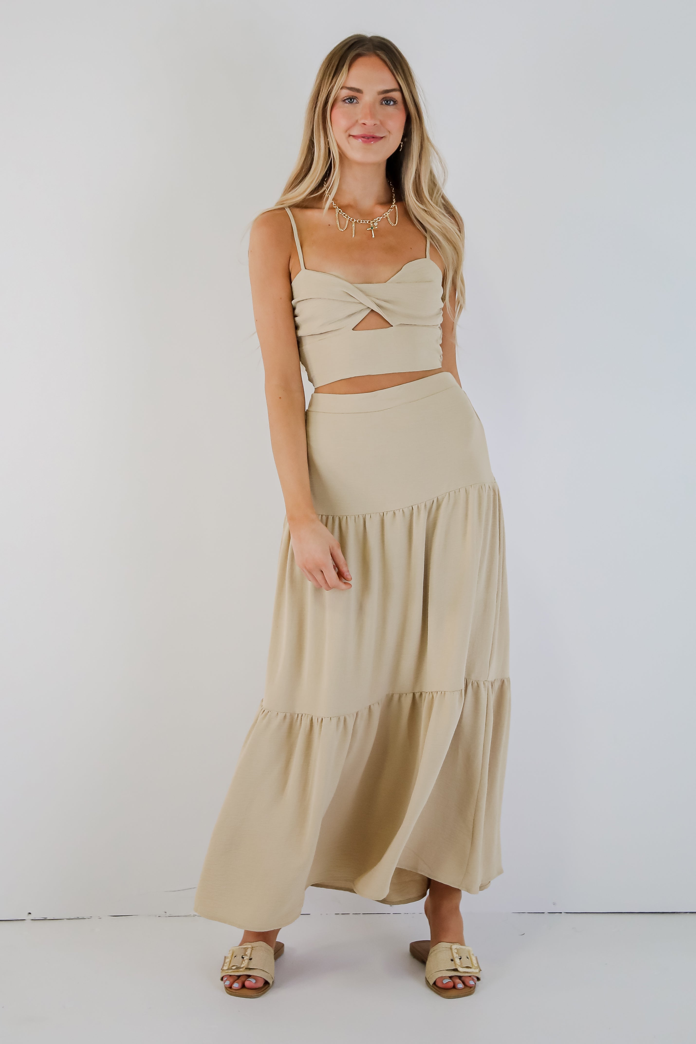 FINAL SALE - Enough For You Tan Cropped Tank - DU DEAL