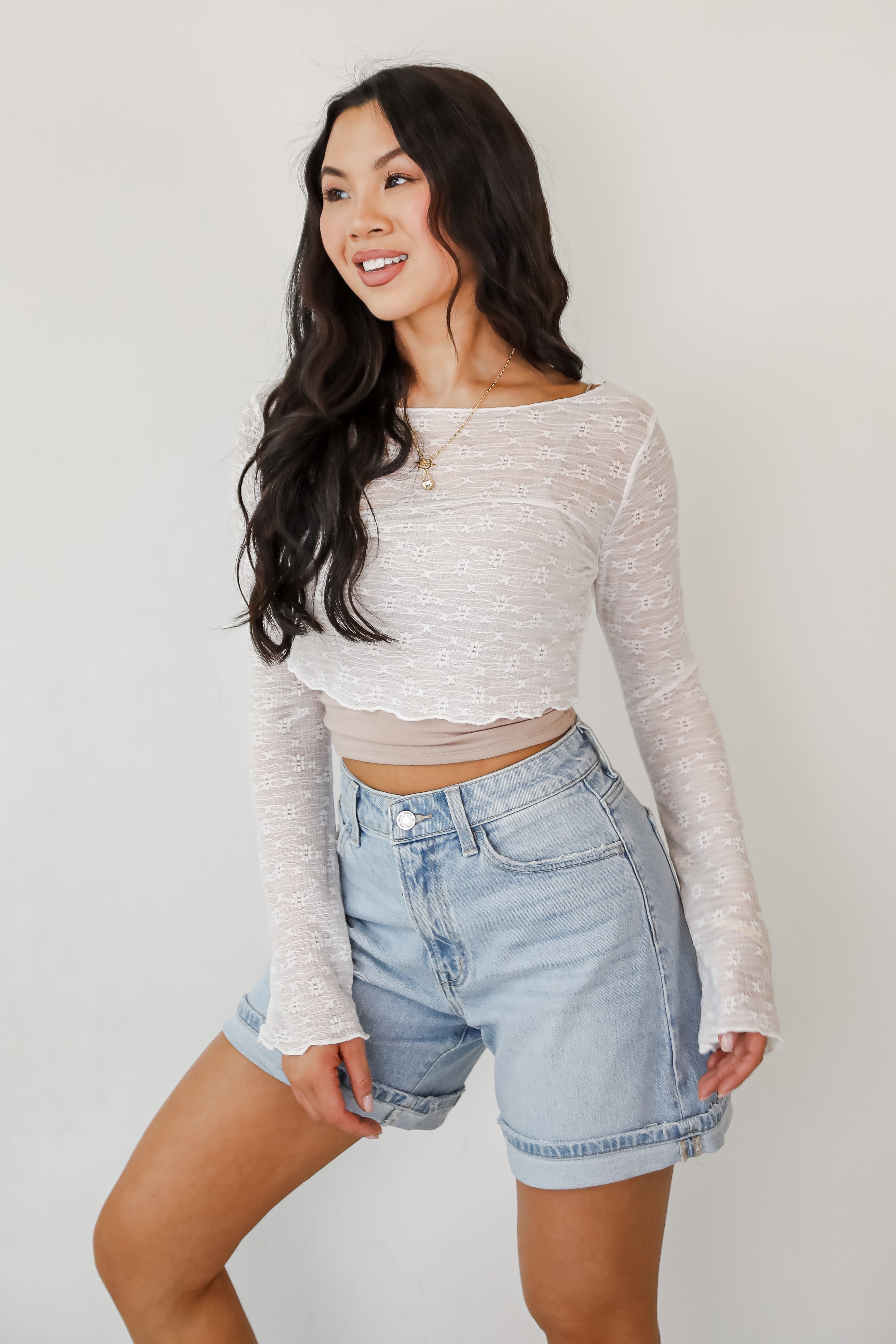 FINAL SALE - Last Forever Floral Mesh Crop Top