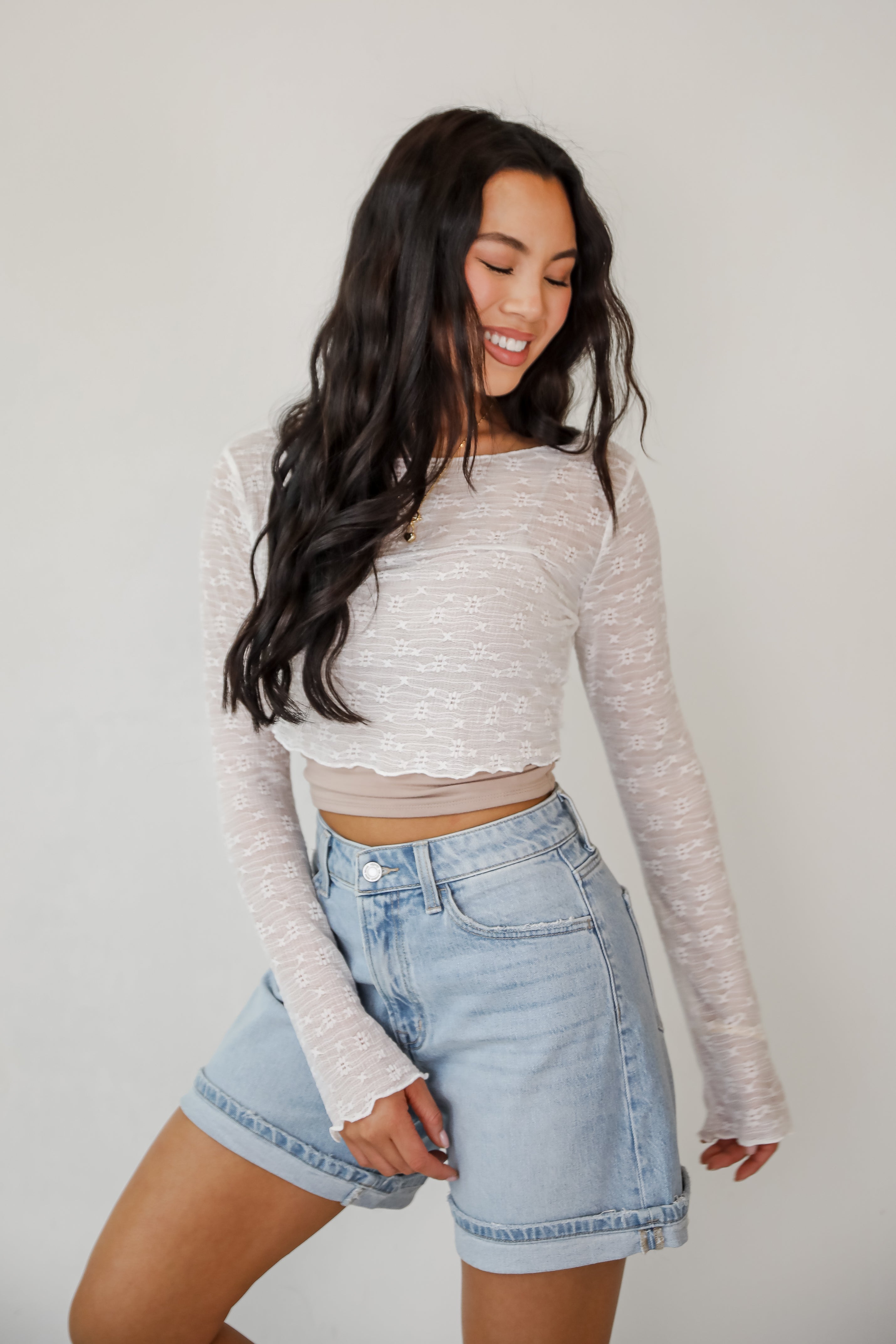 FINAL SALE - Last Forever Floral Mesh Crop Top