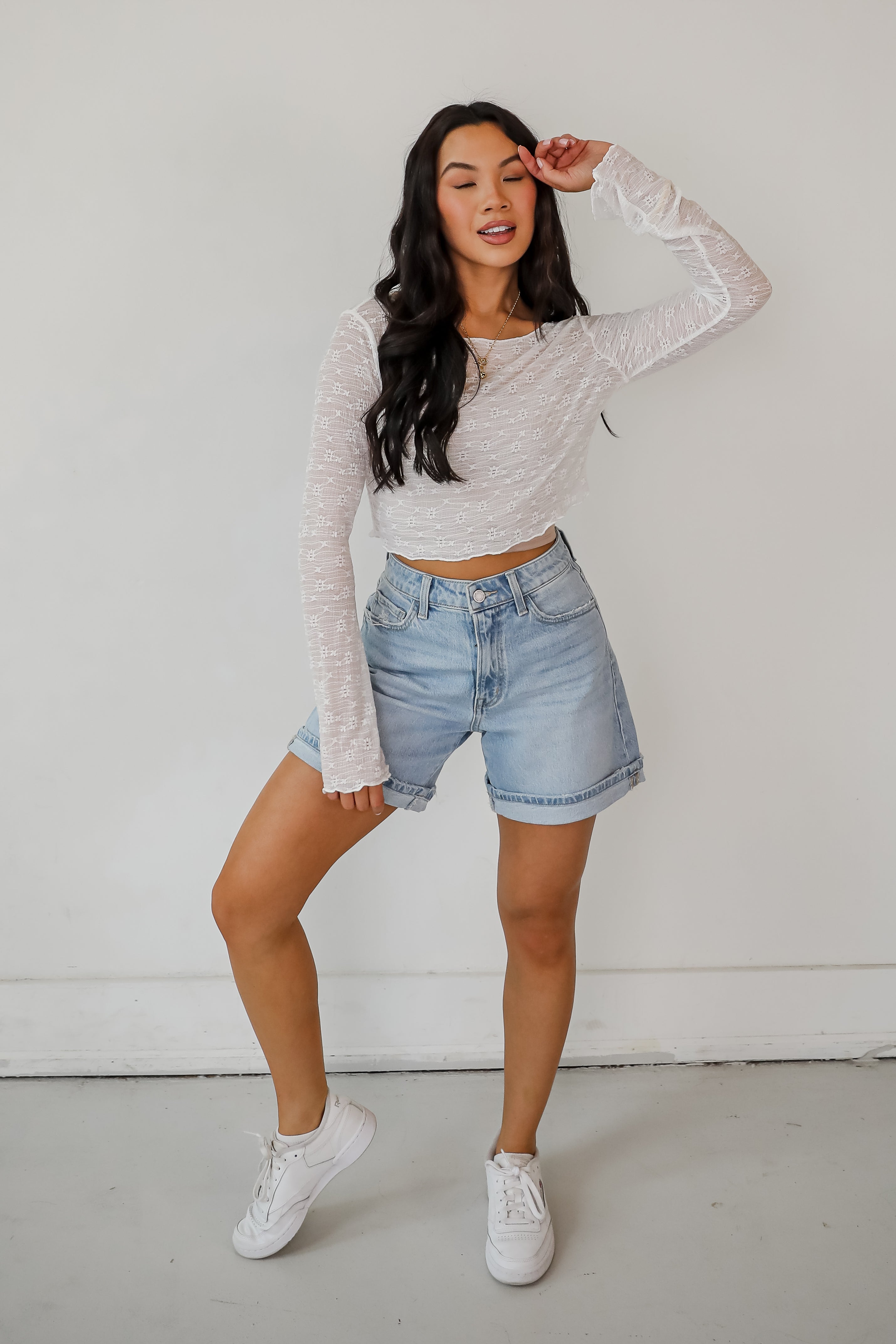 FINAL SALE - Last Forever Floral Mesh Crop Top